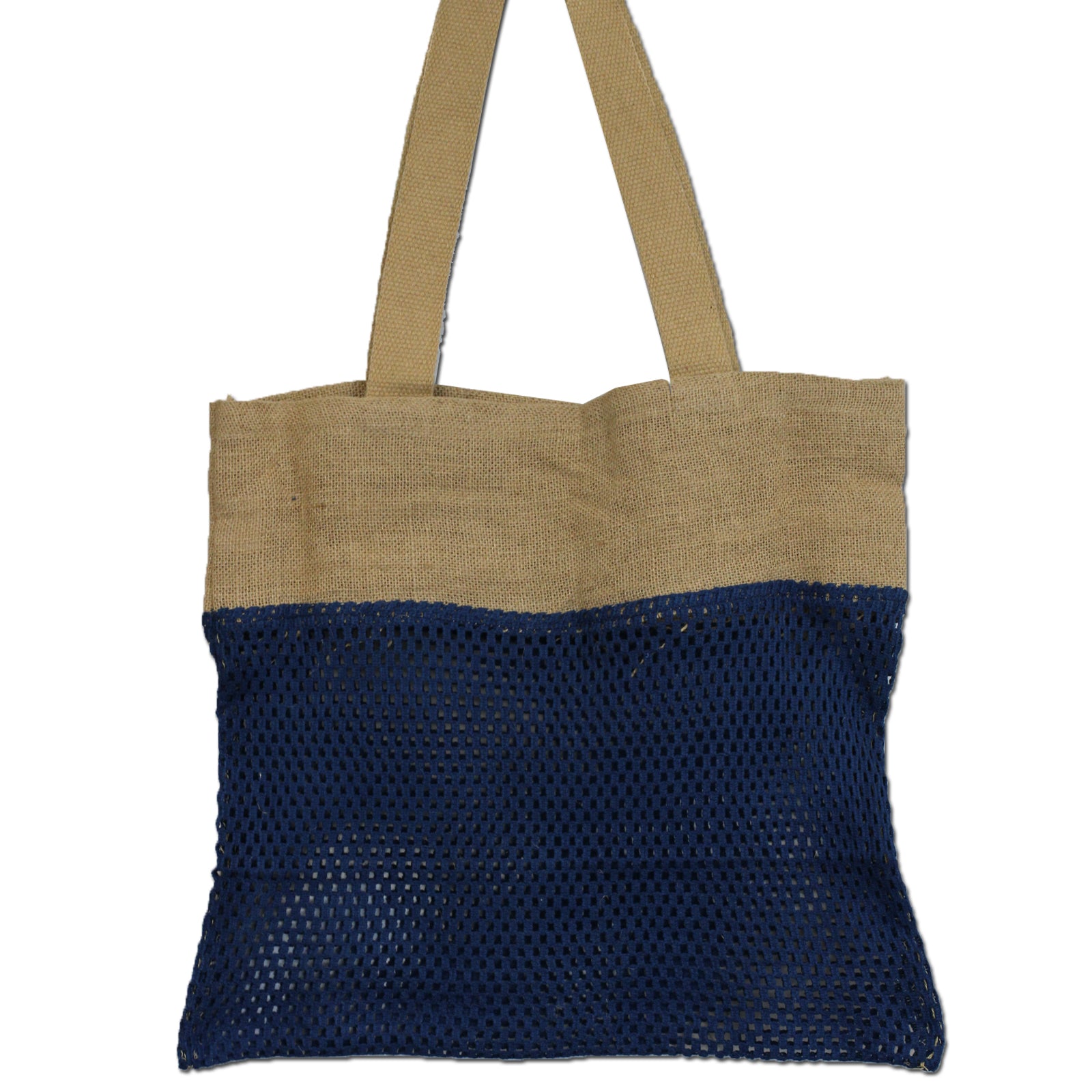 View Pure Soft Jute and Cotton Mesh Bag Denim information