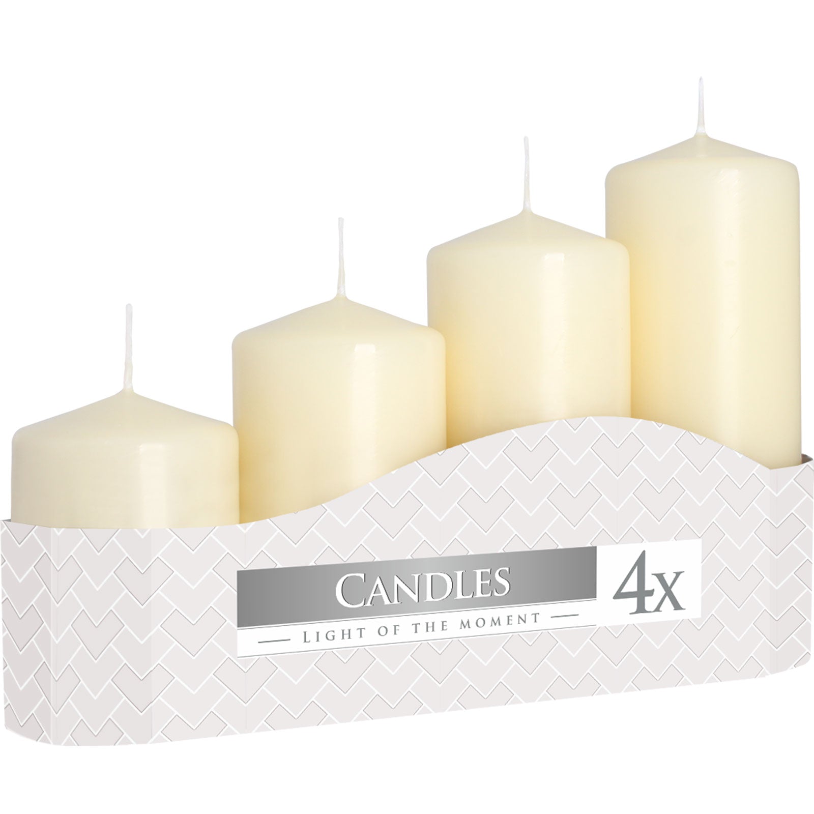 View Set of 4 Pillar Candles 50mm 11162233H Ivory information
