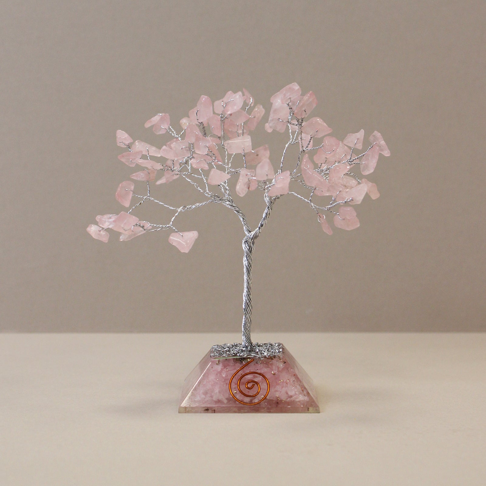 View Gemstone Tree with Organite Base 80 Stone Rose Quartz information