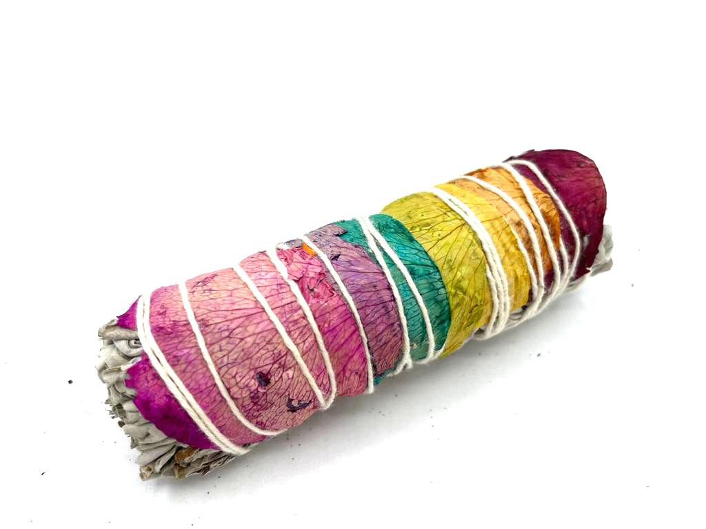 View Smudge Stick 7 Chakras Rose Petals Sage 10 cm Chakra information