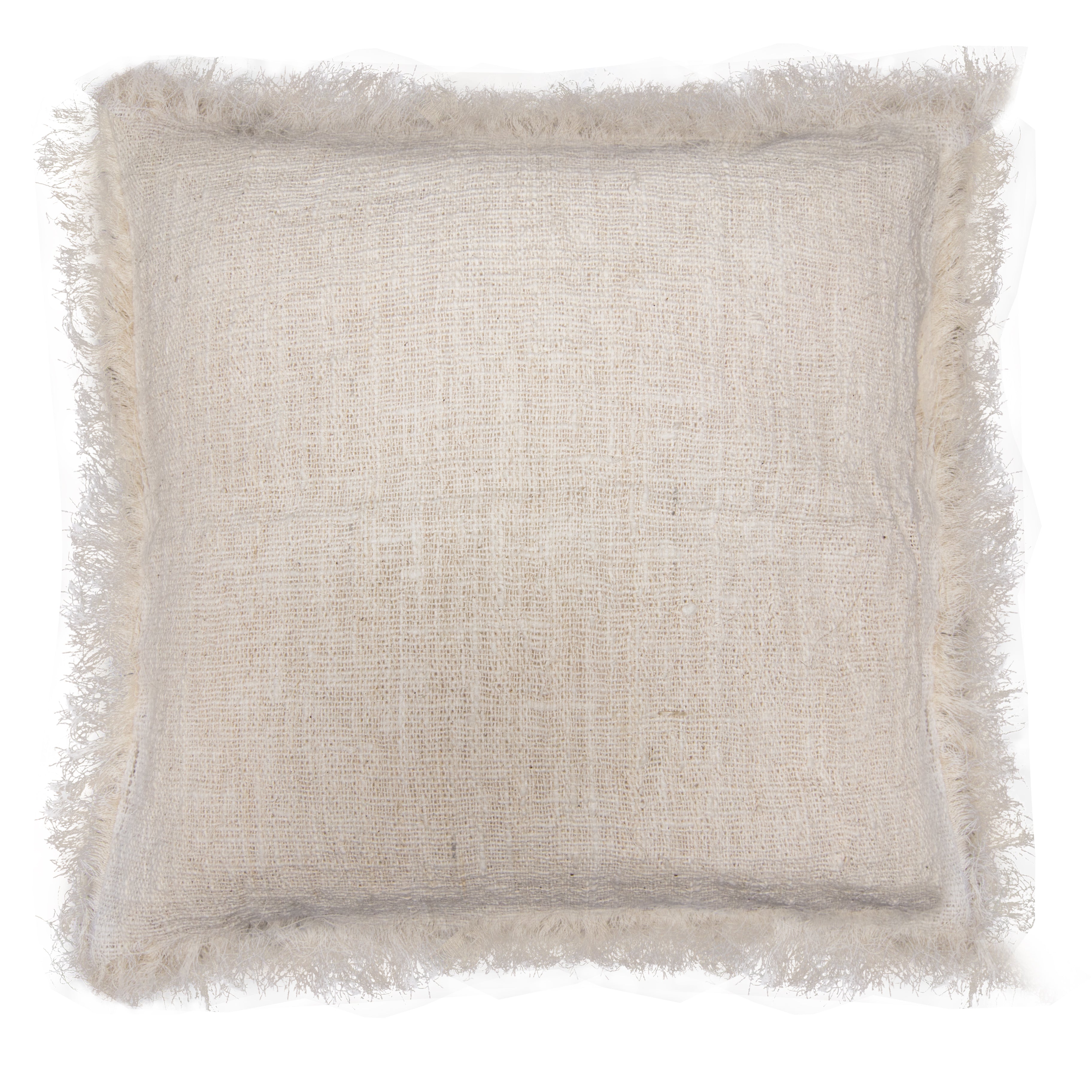 View Linen Cushion 45x45cm with fringe information