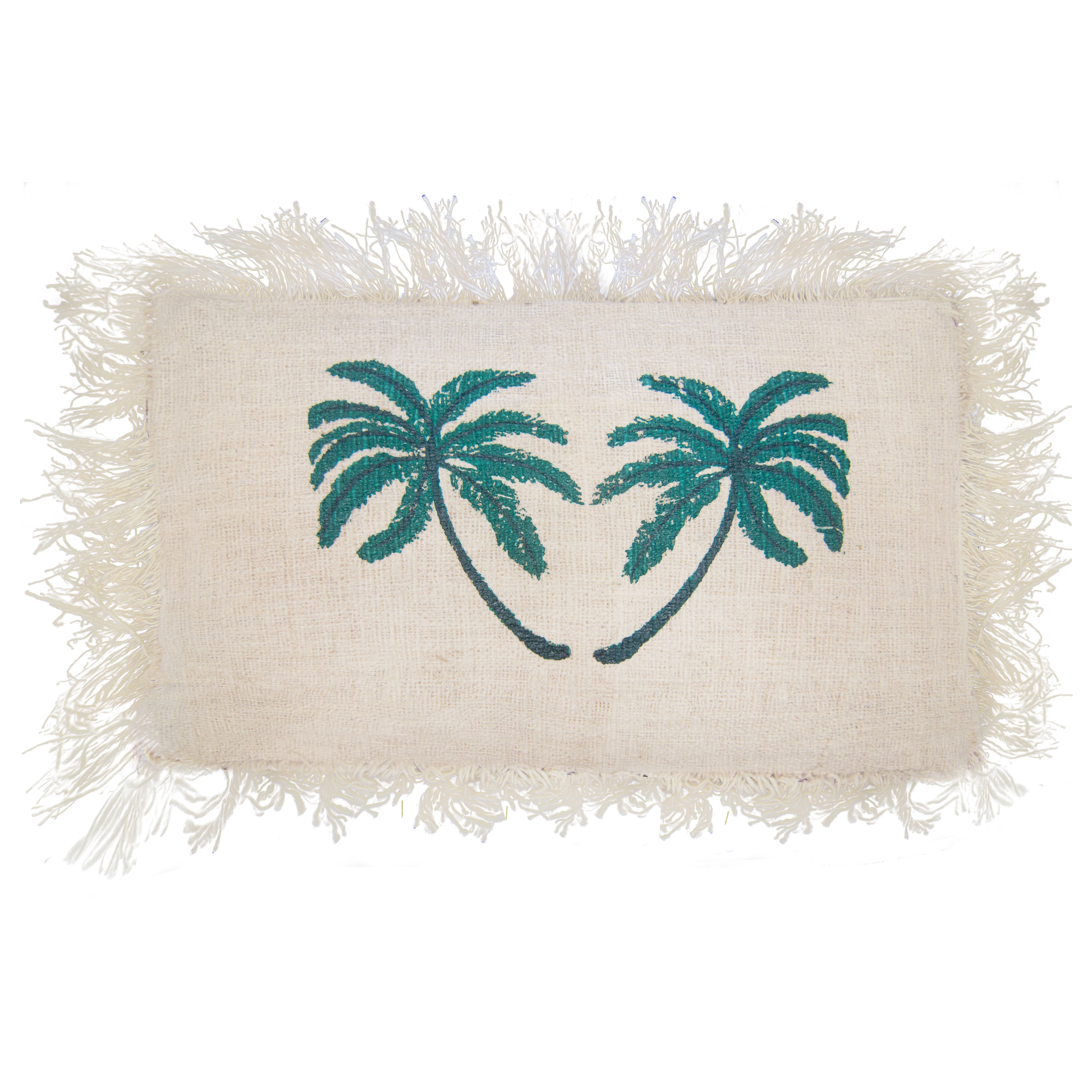 View Linen Cushion 30x50cm Palm Tree with Fringe information