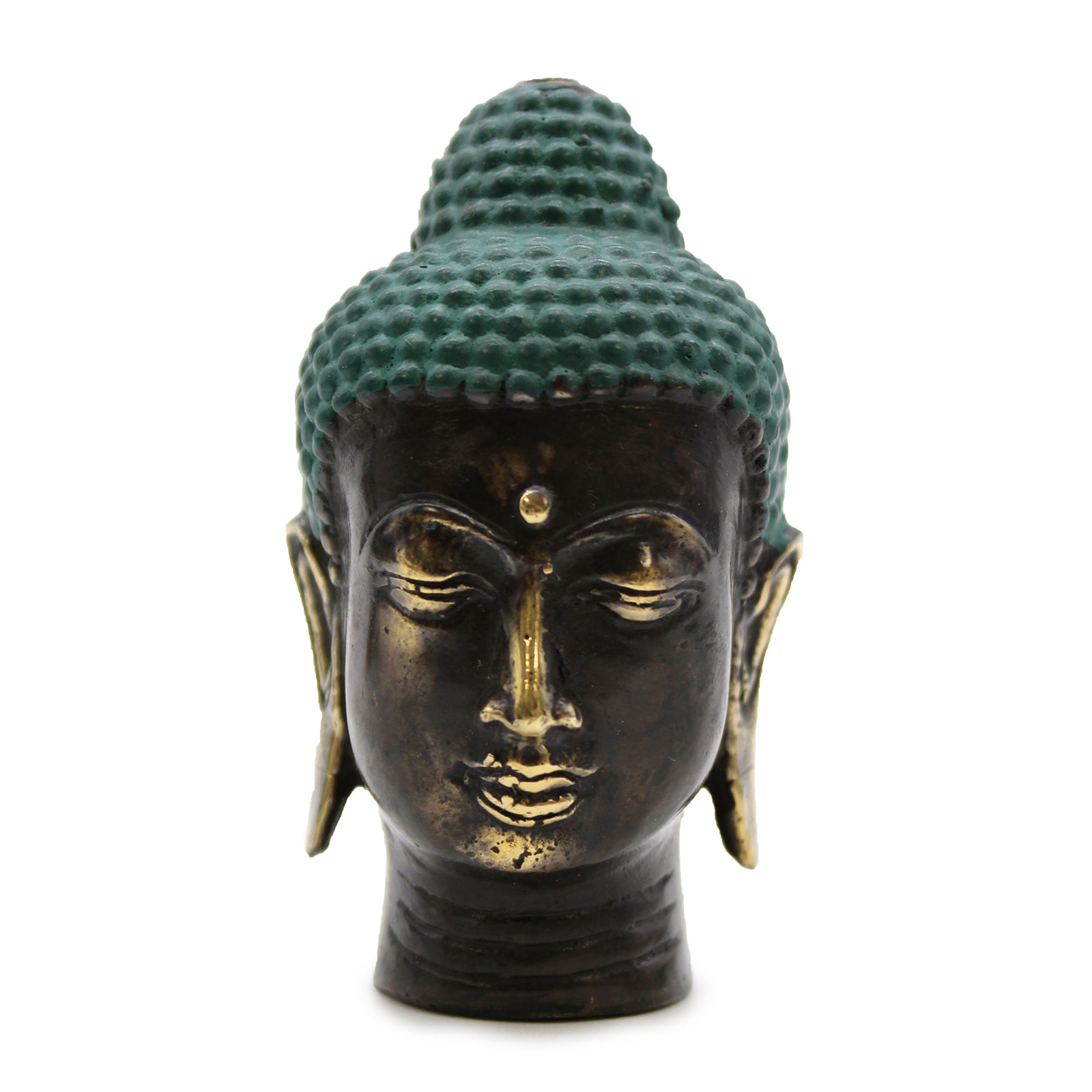 View Small Antique Brass Buddha Head information