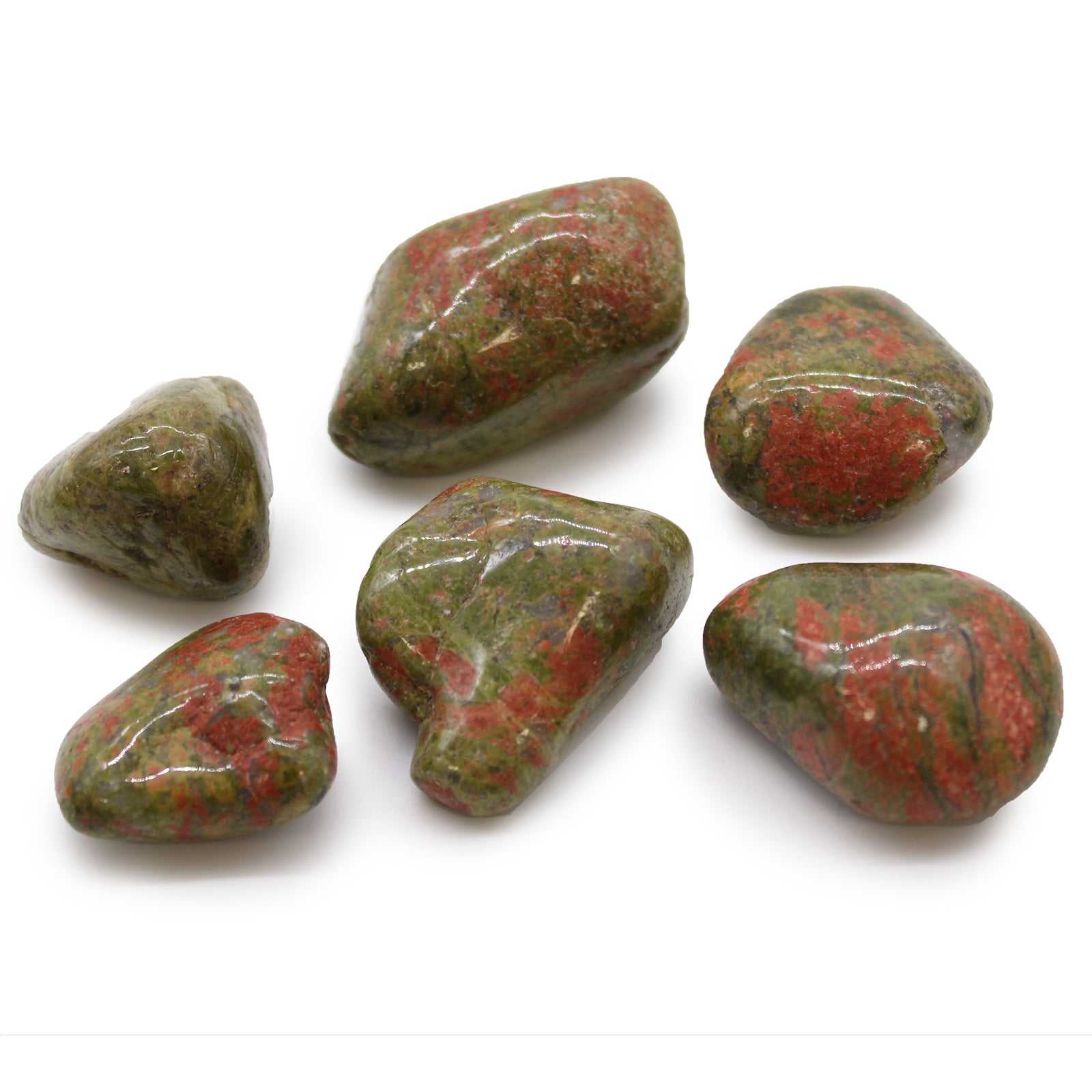 View Large African Tumble Stones Unakite information