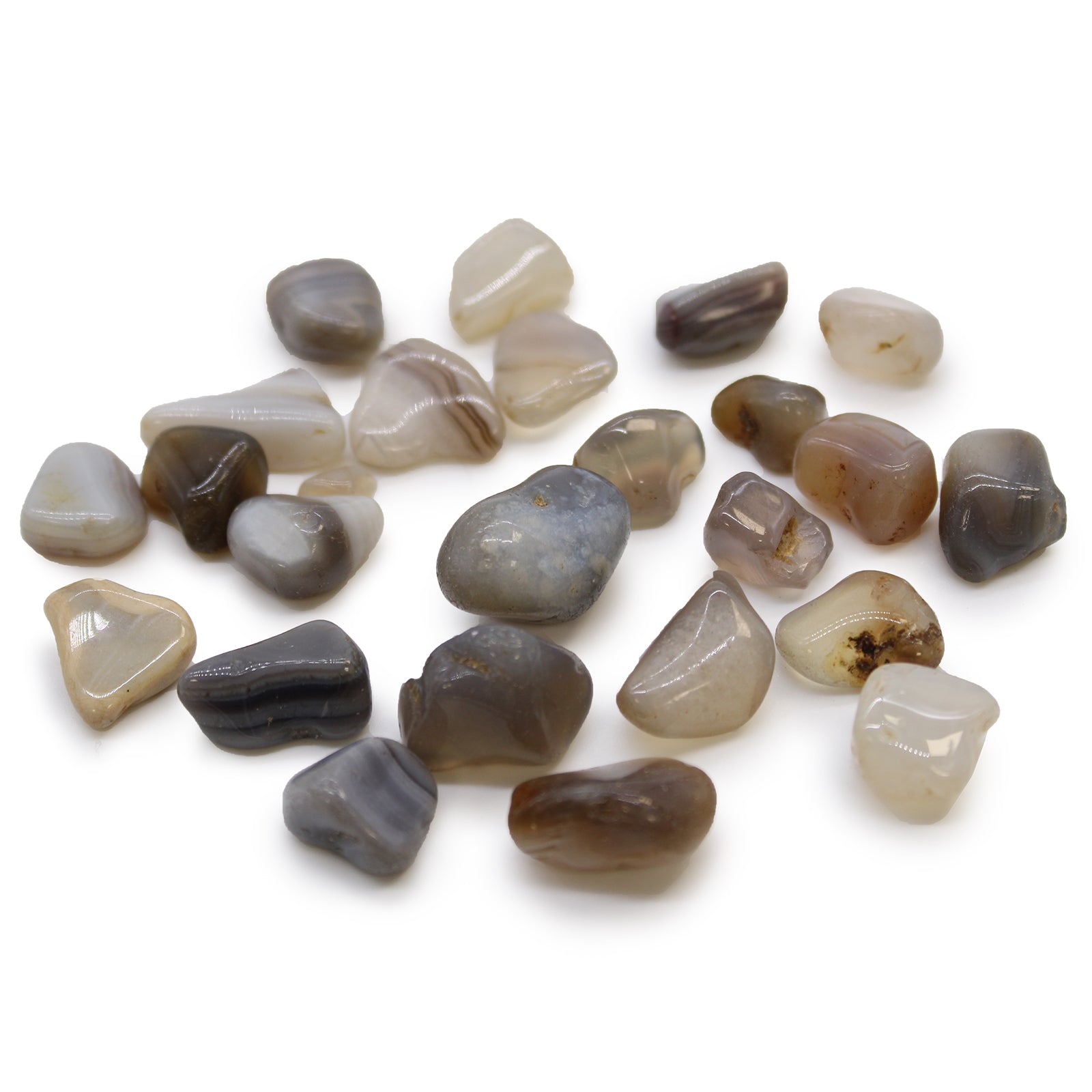 View Small African Tumble Stones Grey Agate Botswana information