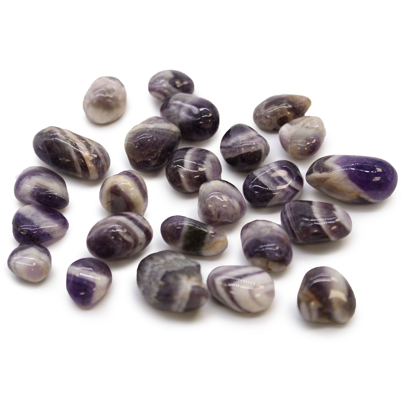 View Small African Tumble Stones Amethyst Chevron information