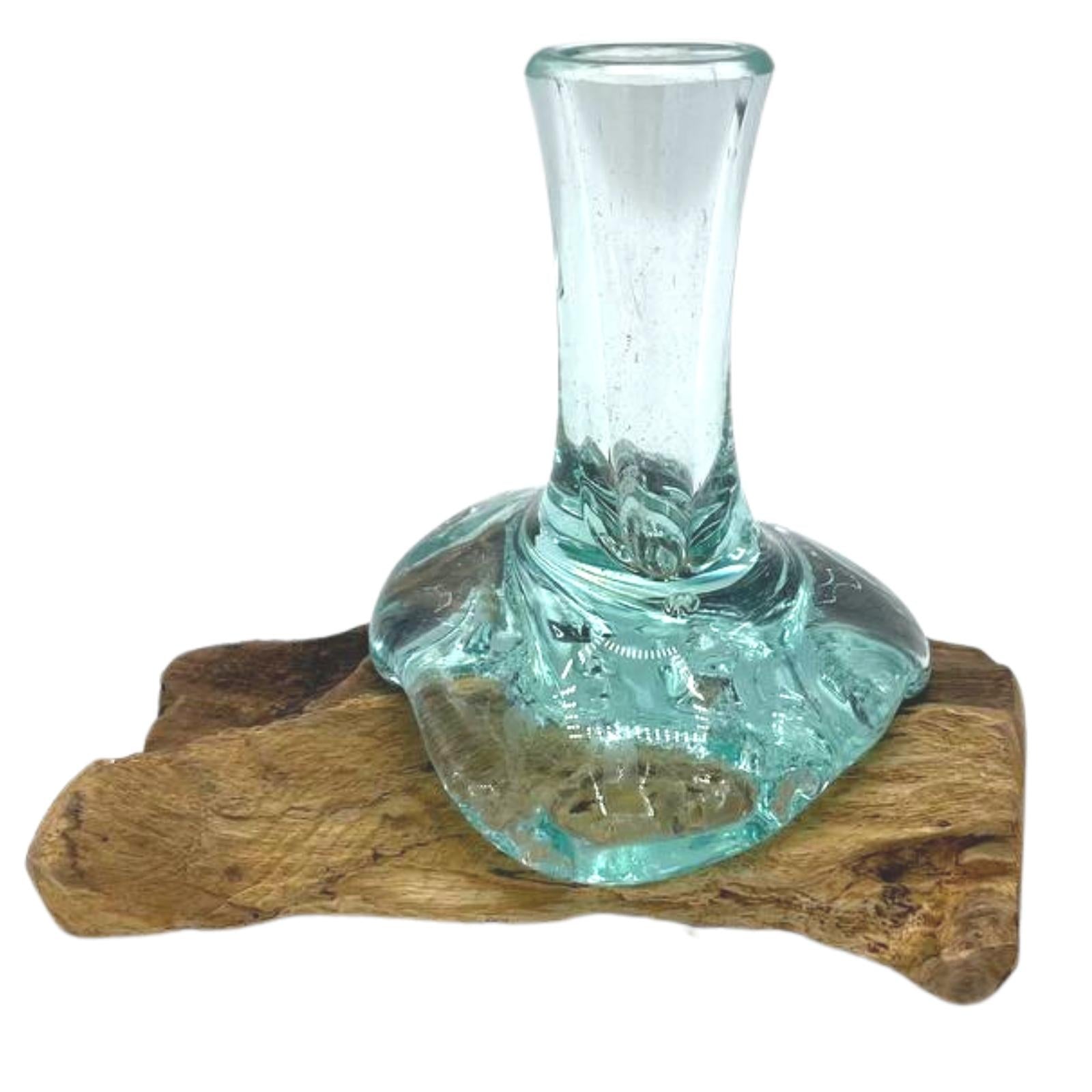 View Molton Glass Small Flower Vase on Wood information