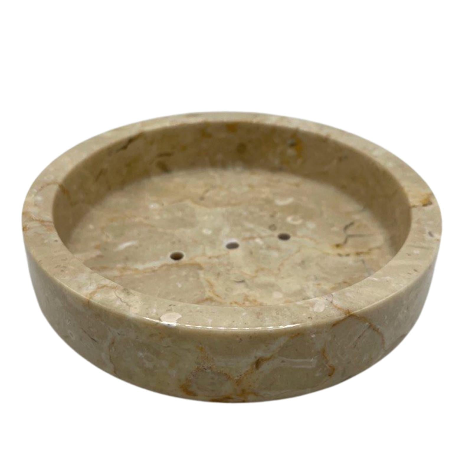 View Round Honey Marble Flat Soap Dish information