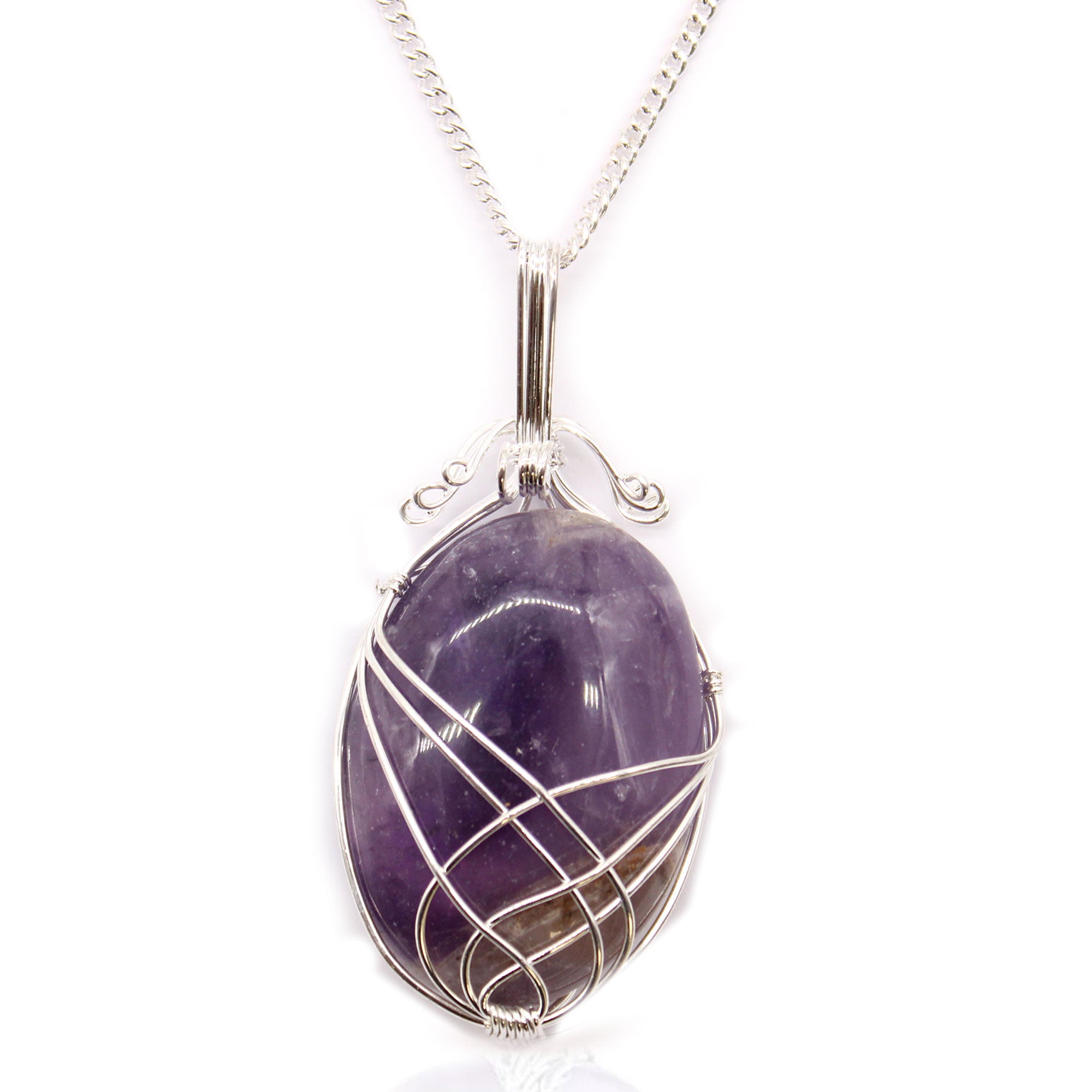 View Swirl Wrapped Gemstone Necklace Amethyst information