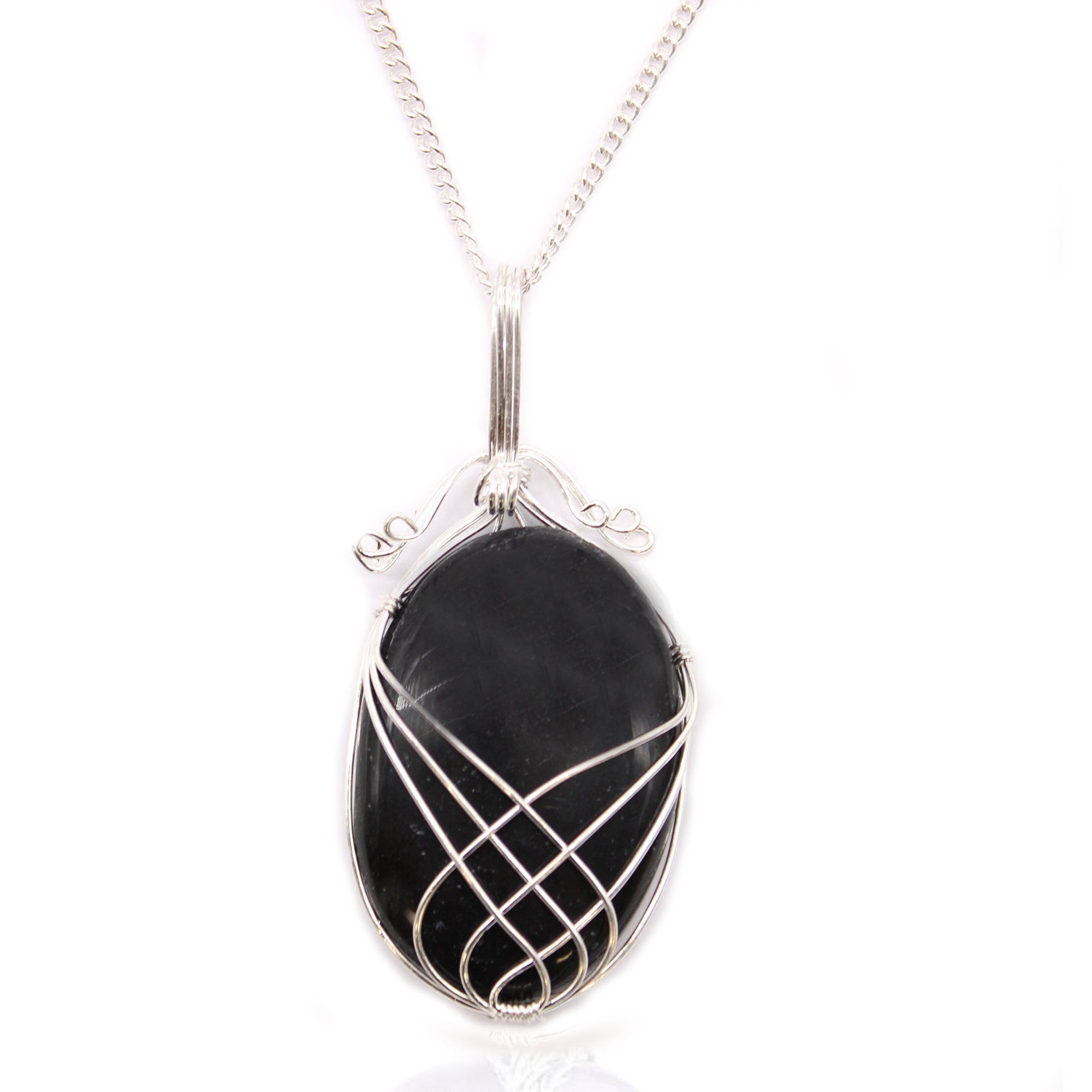 View Swirl Wrapped Gemstone Necklace Black Onyx information