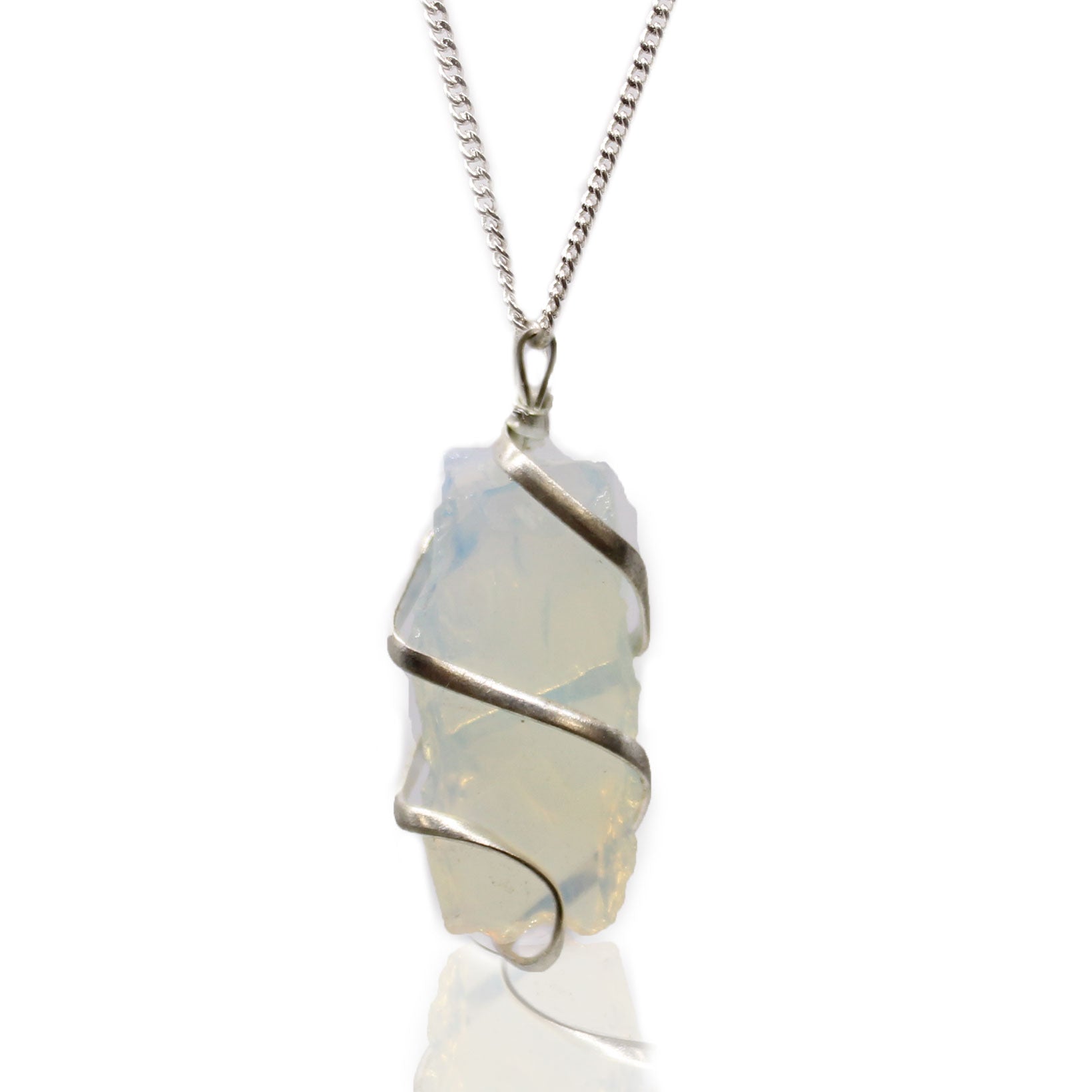 View Cascade Wrapped Gemstone Necklace Rough Opalite information