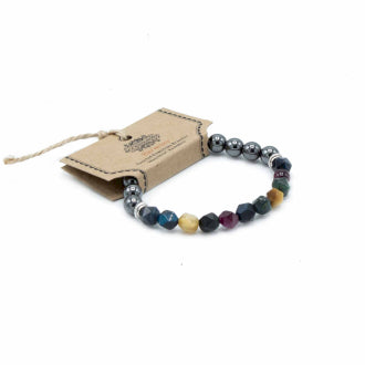 View Faceted Gemstone Bracelet Magnetic Rainbow information