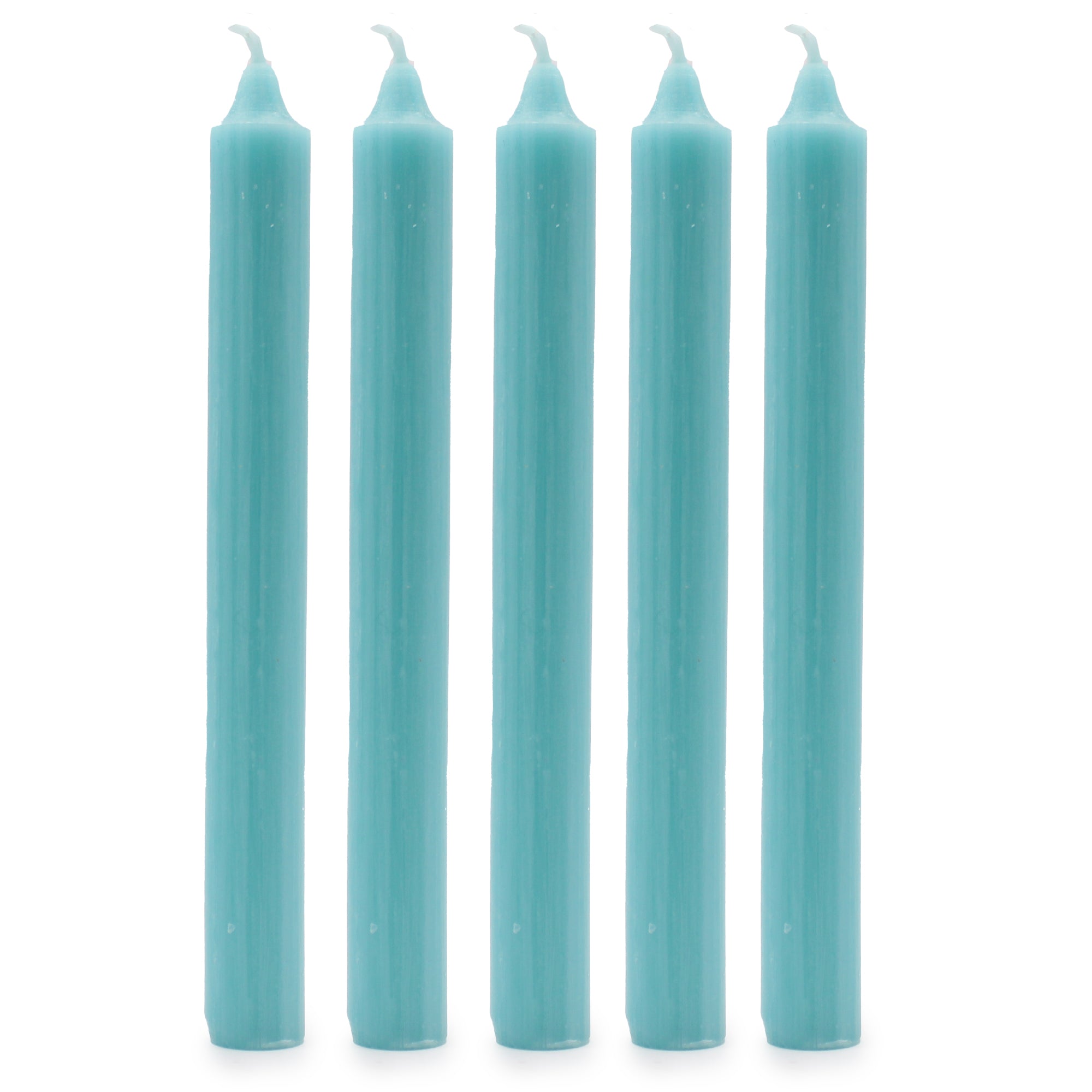 View Solid Colour Dinner Candles Rustic Aqua Pack of 5 information