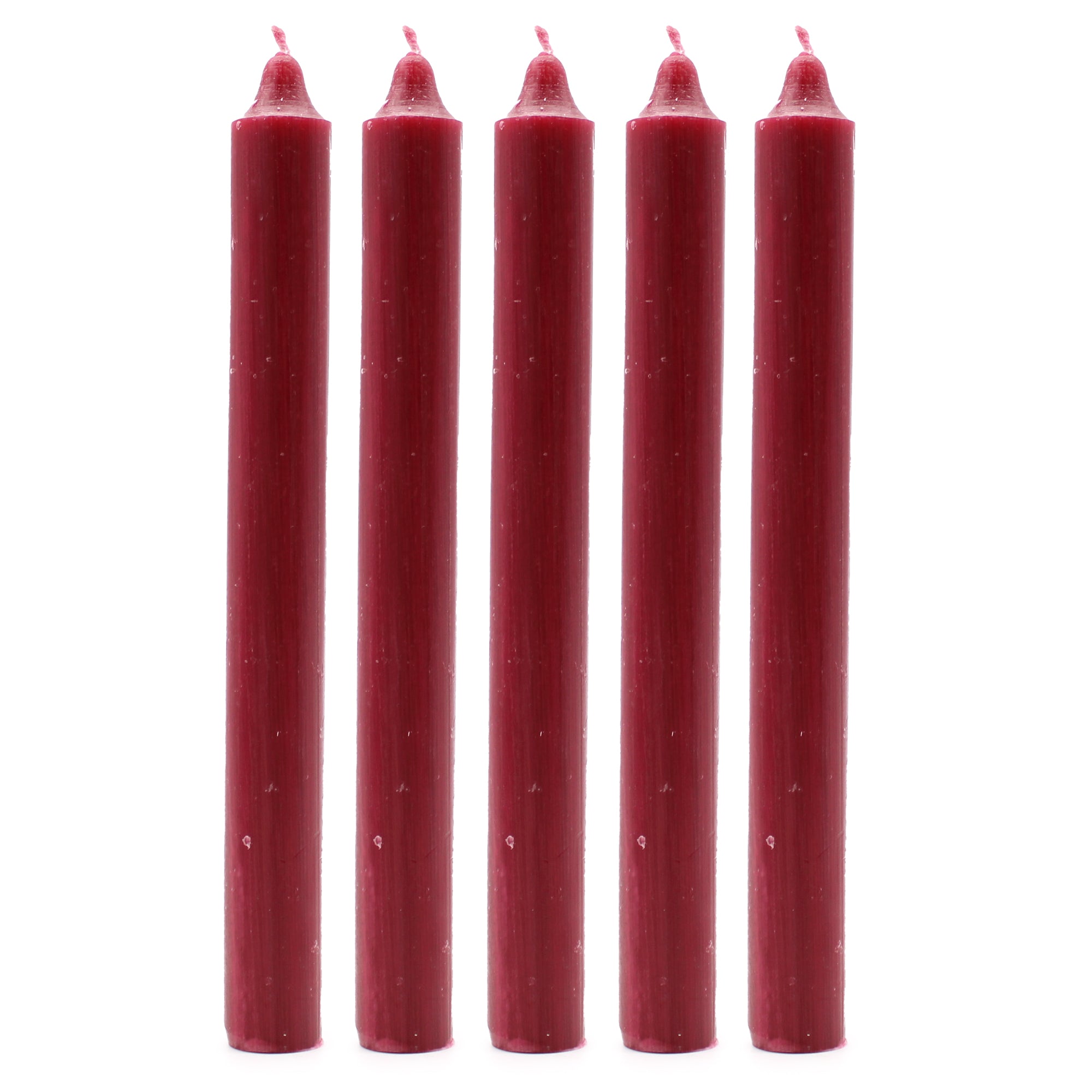 View Solid Colour Dinner Candles Rustic Burgandy Pack of 5 information