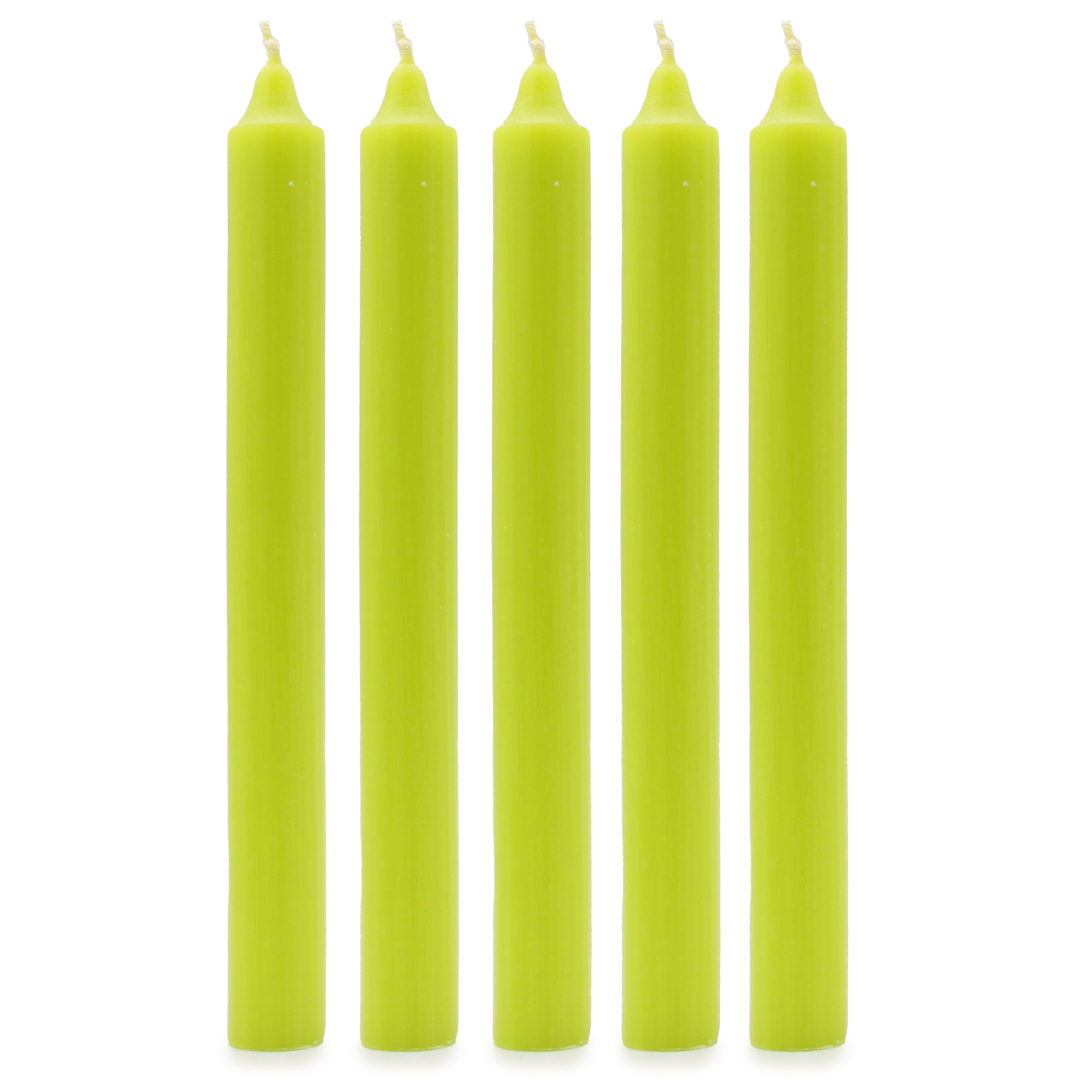 View Solid Colour Dinner Candles Rustic Lime Green Pack of 5 information