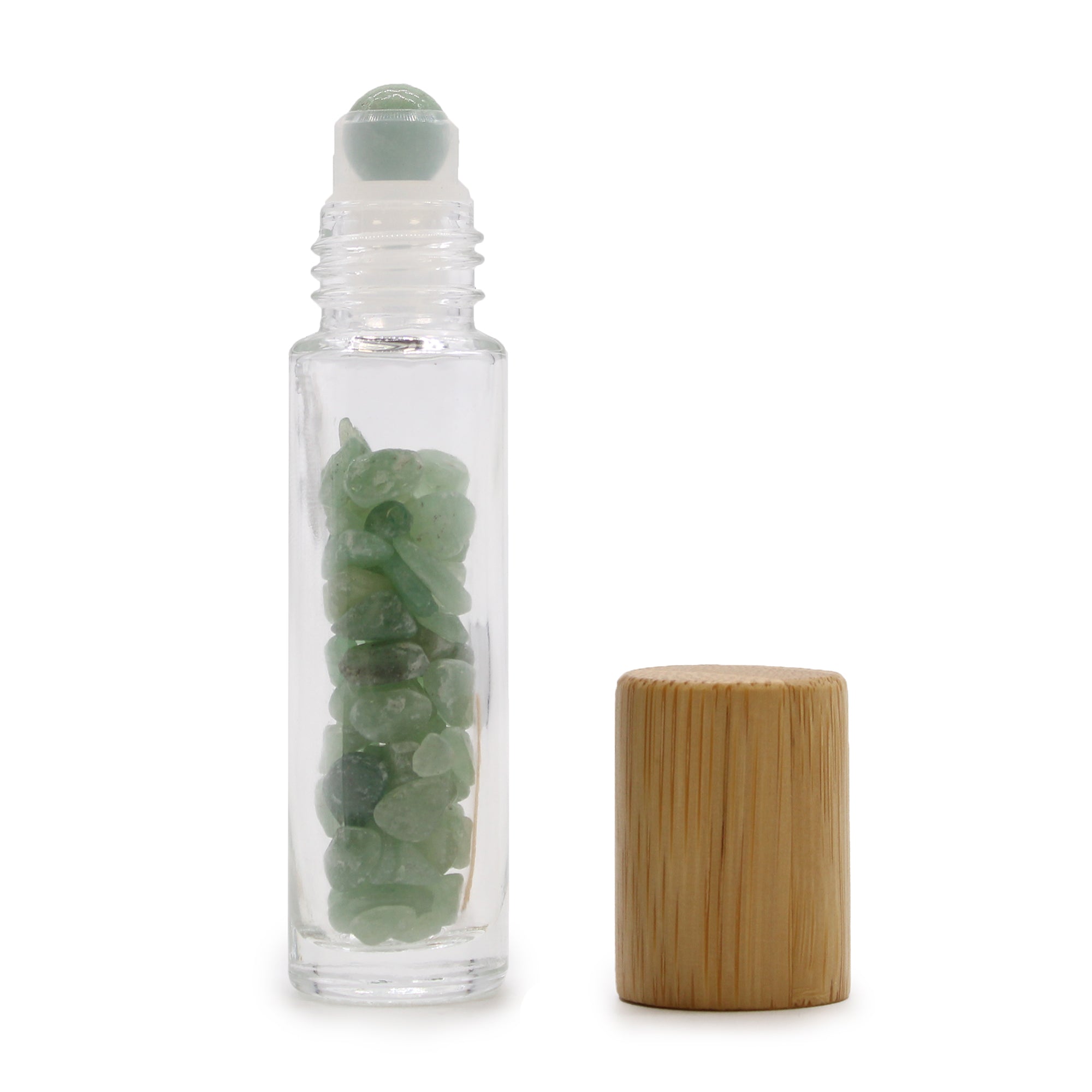 View Gemstone Essential Oil Roller Bottle Aventurine Wooden Cap information