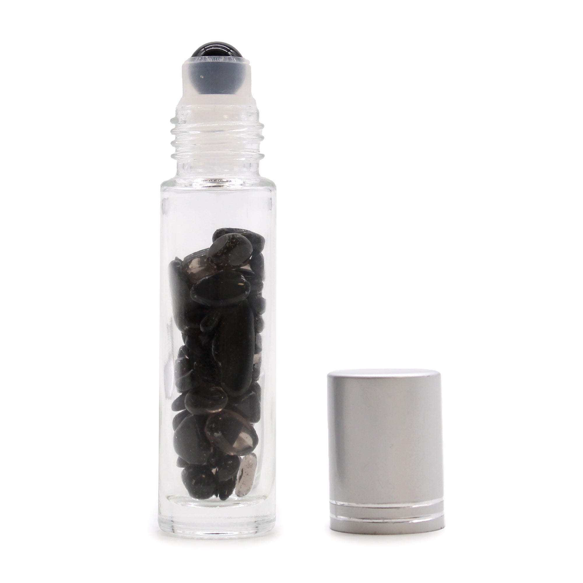 View Gemstone Essential Oil Roller Bottle Black Tourmaline Silver Cap information