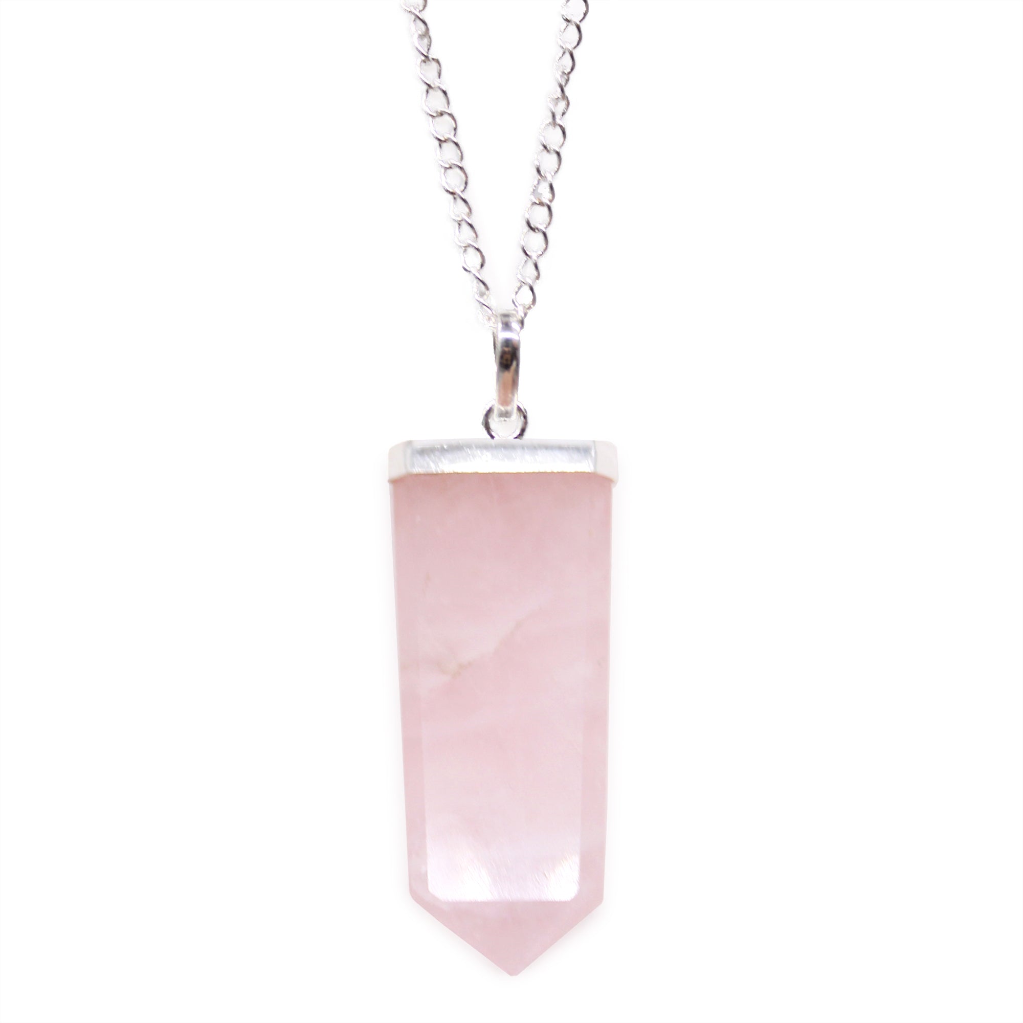 View Gemstone Flat Pencil Pendant Rose Quartz information