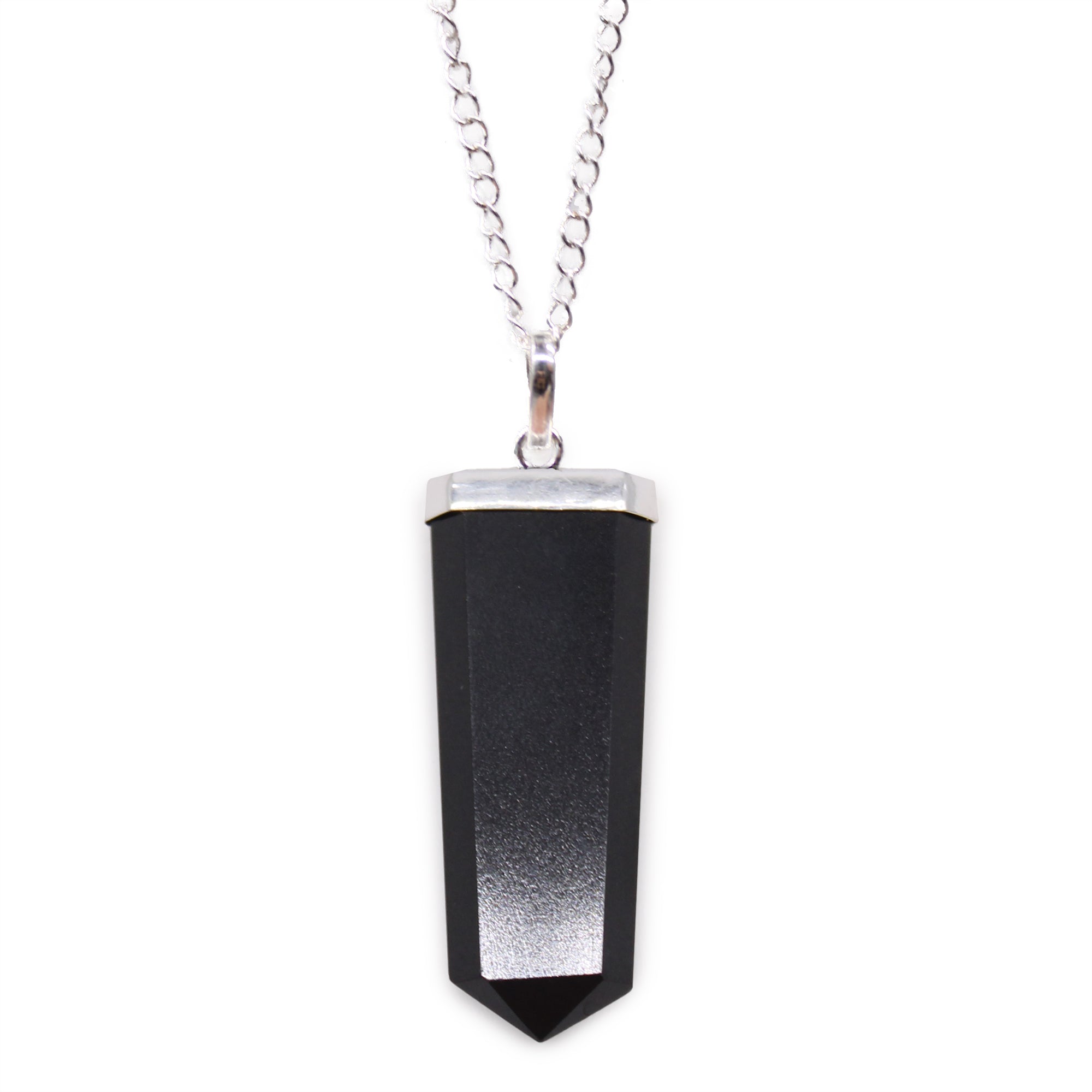 View Gemstone Flat Pencil Pendant Black Agate information