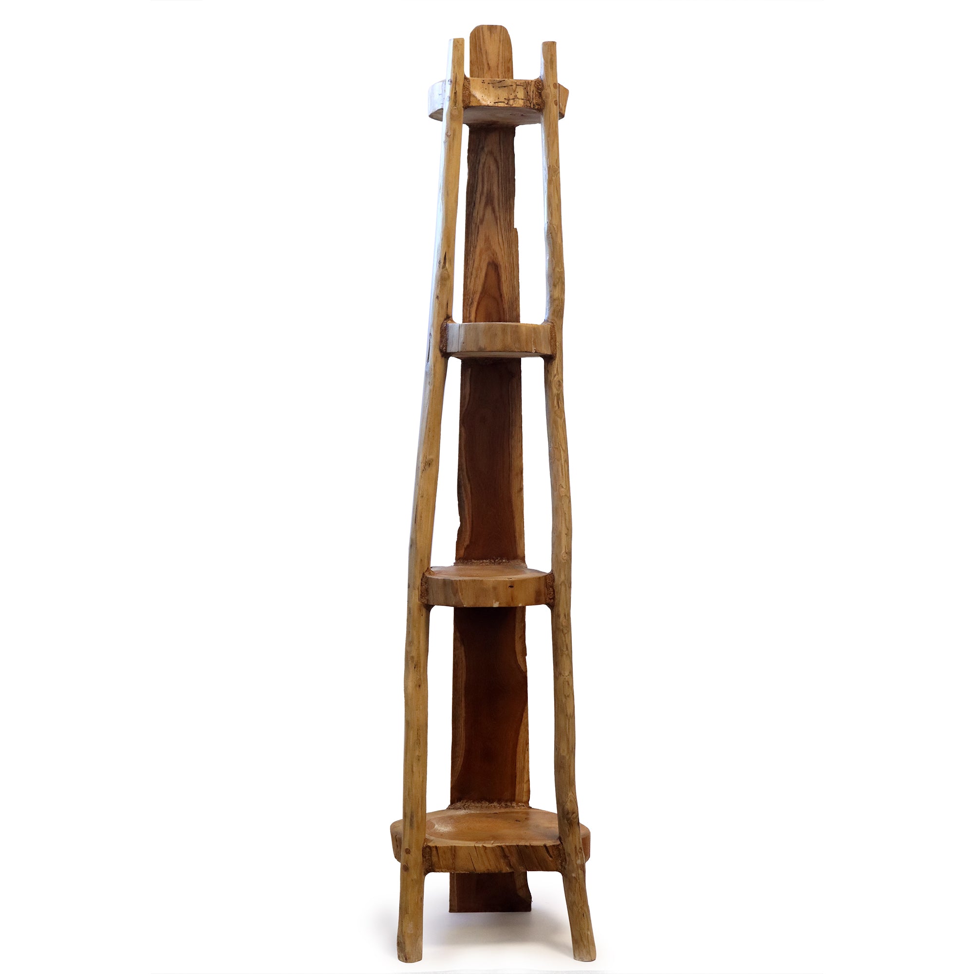 View Natural Teak Corner Unit 4 Shelves 135cm high information