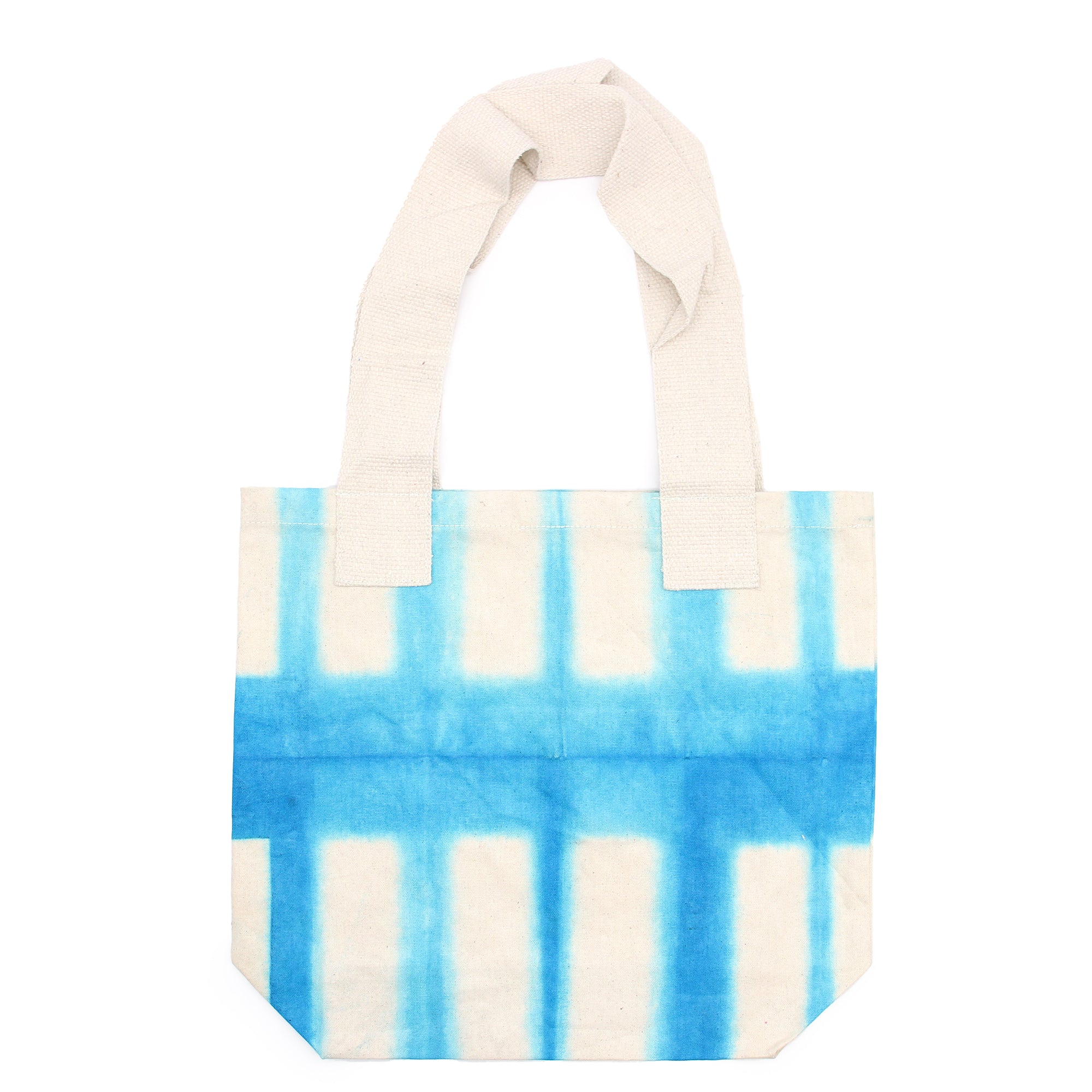 View Natural TyeDye Cotton Bag 8oz 38x42x12cm Sky Blue Blocks Natural Handle information