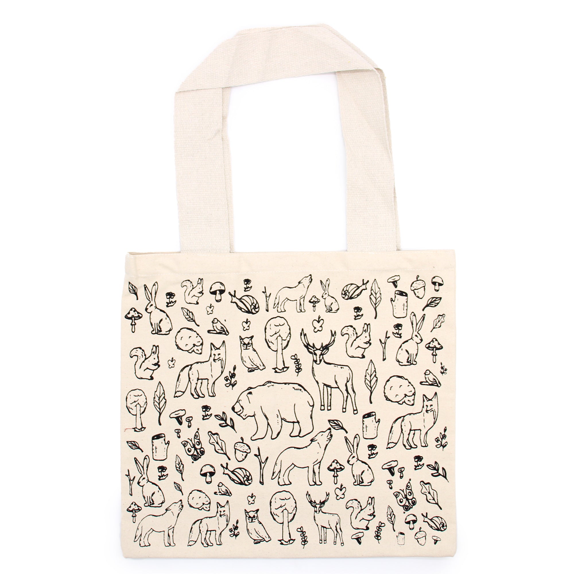 View Big Cotton Shopping Bag 38x42cm Forest Life 10oz information