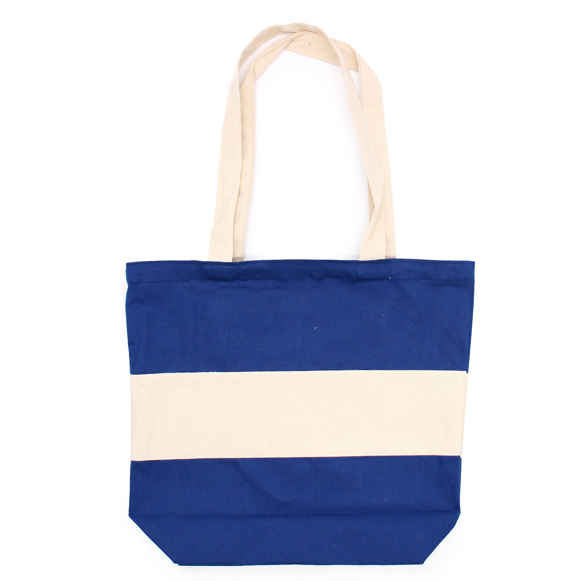 View Two Tone Cotton Bag 38x42x12cm Blue Natural 10oz information