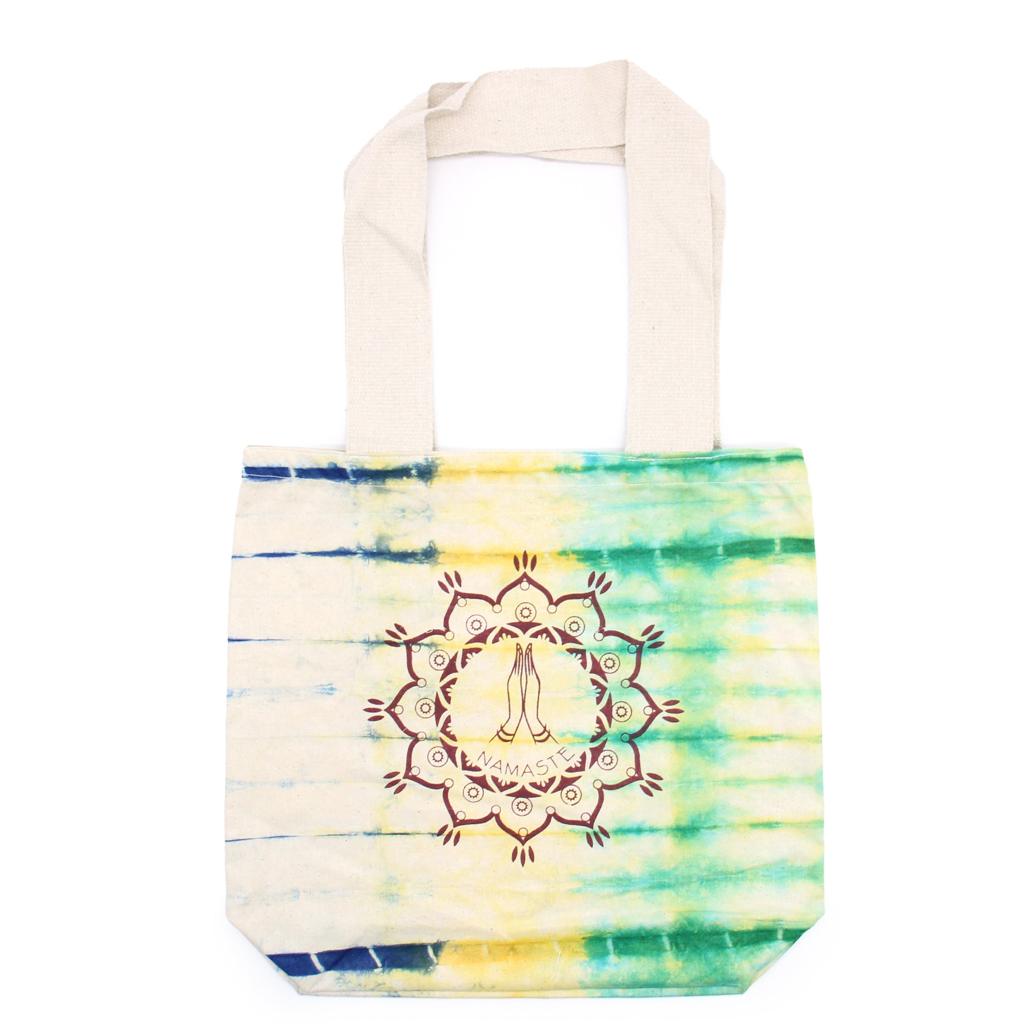 View TyeDye Cotton Bag 6oz 38x42x12cm Namaste Hands Multi Natural Handle information