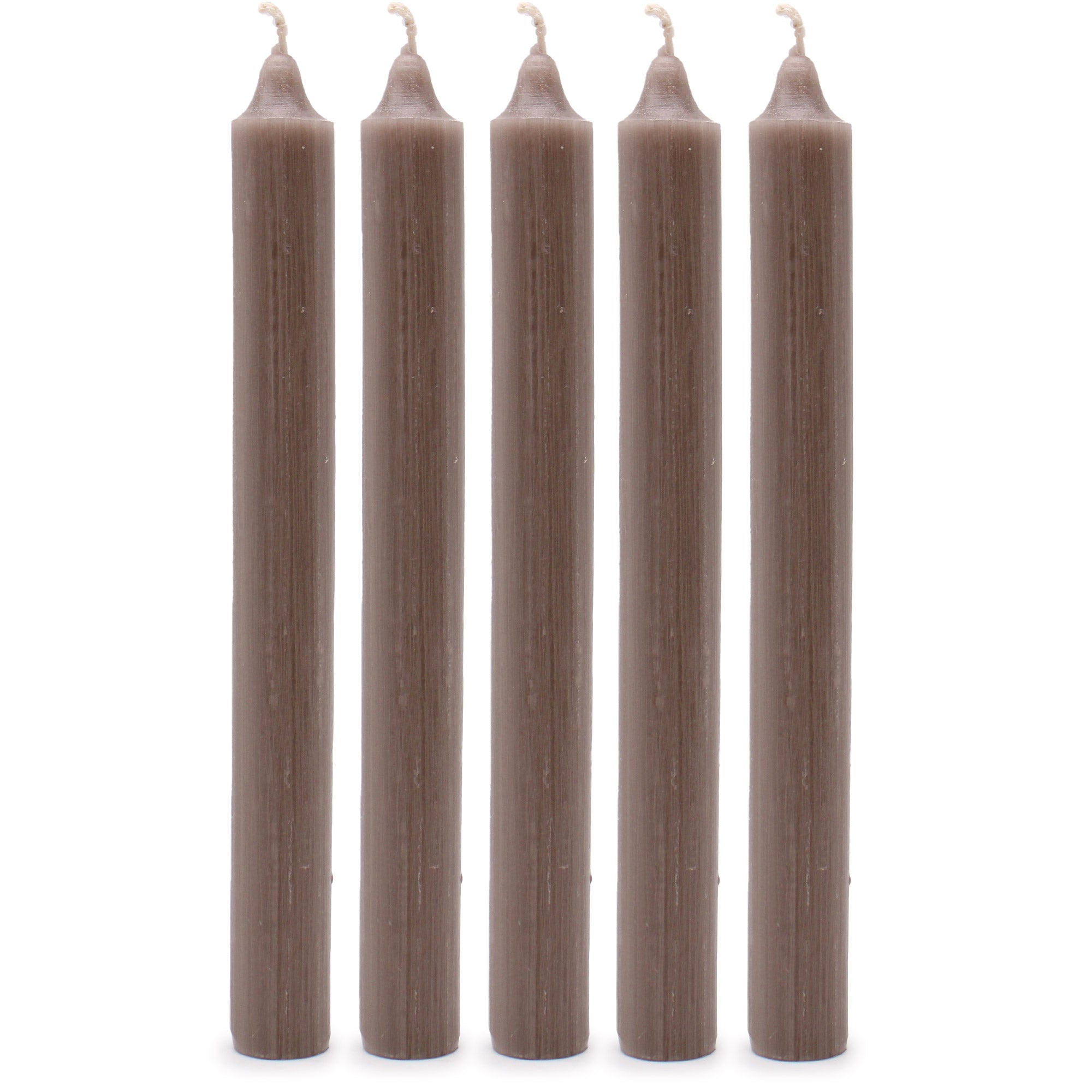 View Solid Colour Dinner Candles Rustic Taupe Pack of 5 information