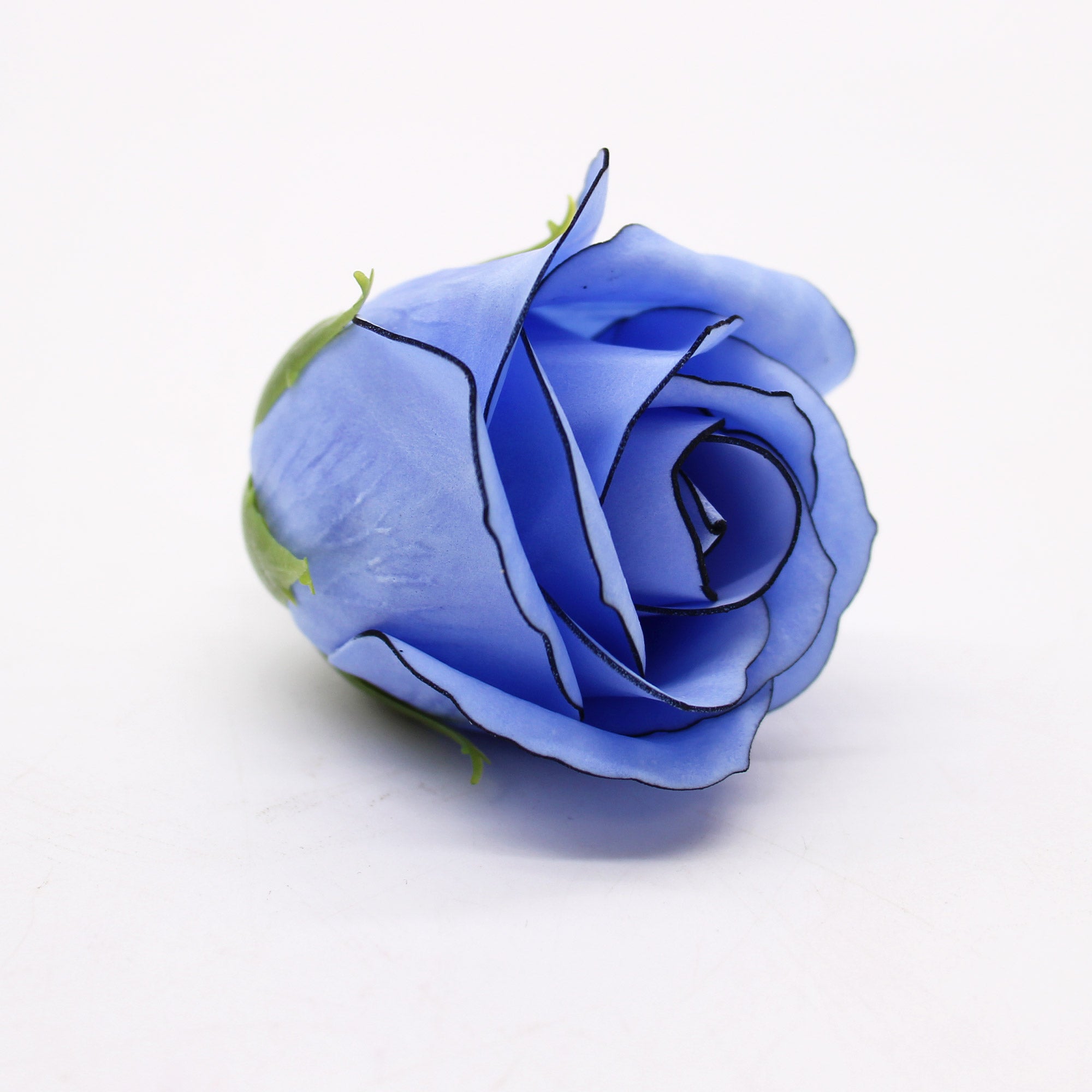 View Craft Soap Flowers Med Rose Blue With Black Rim x 10 pcs information