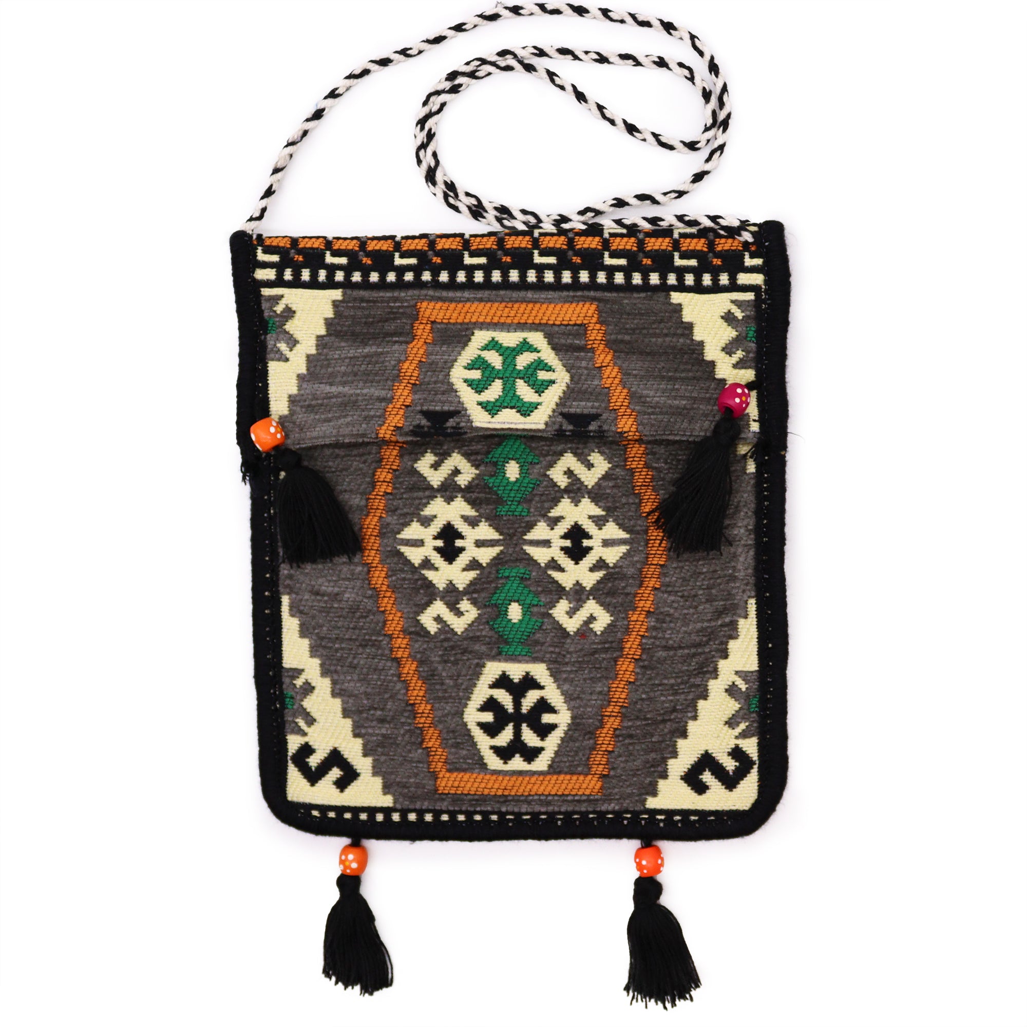 View Pale Grey Kilim Messenger Festival Bag information