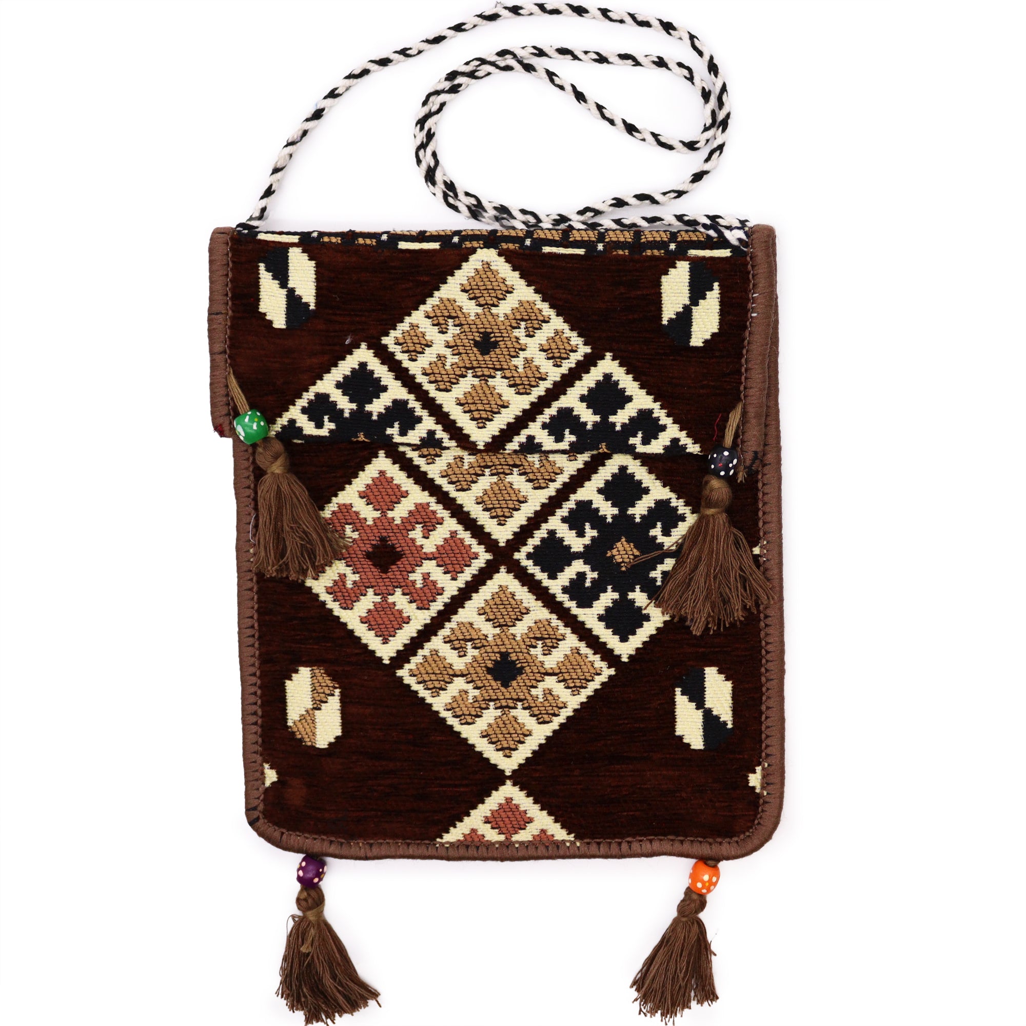 View Chocolate Kilim Messenger Festival Bag information