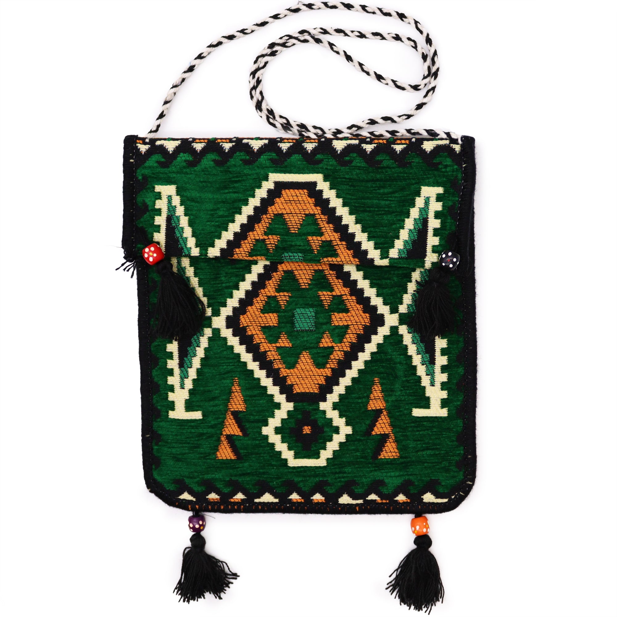 View Emerald Green Kilim Messenger Festival Bag information