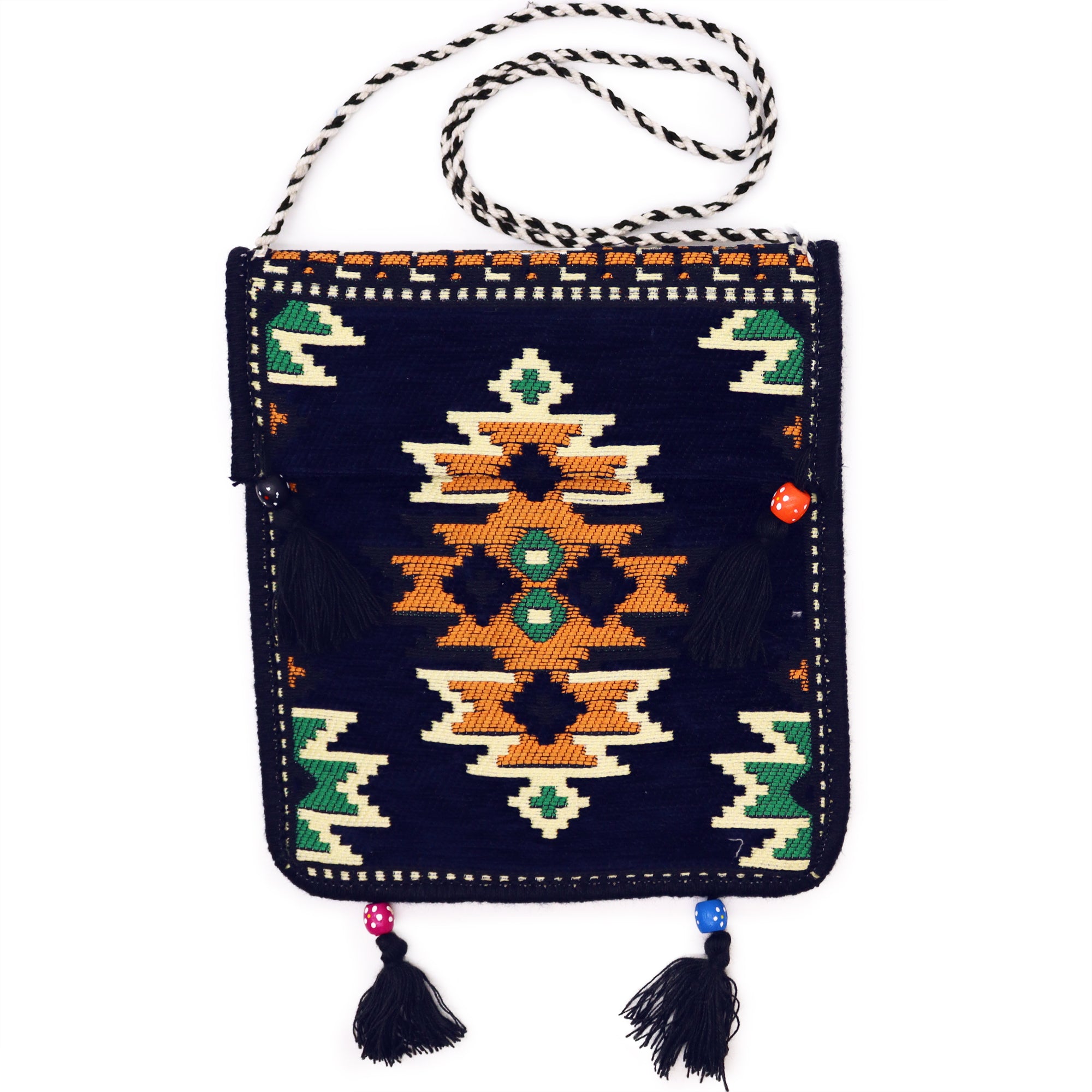 View Dark Navy Kilim Messenger Festival Bag information