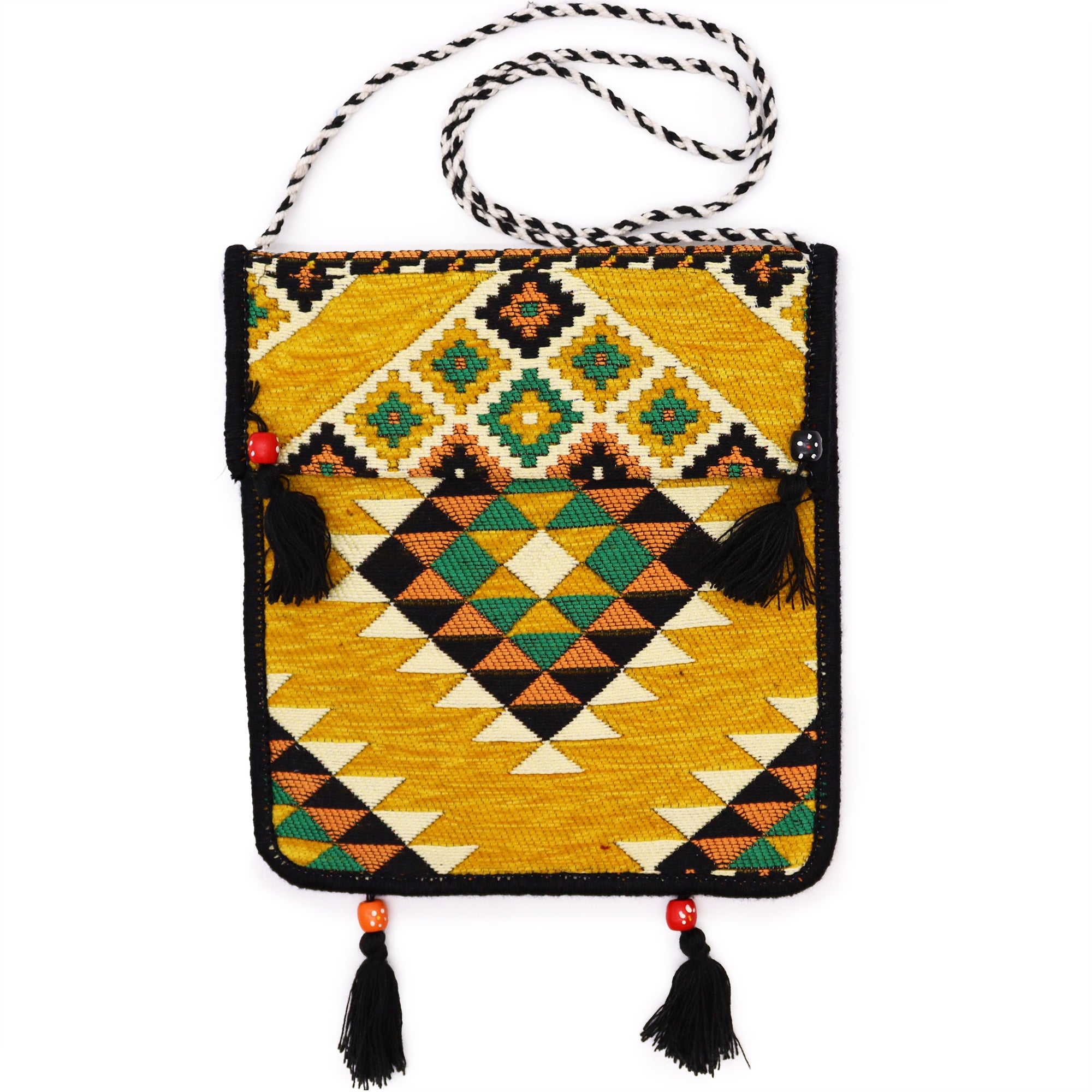 View Yellow Kilim Messenger Festival Bag information