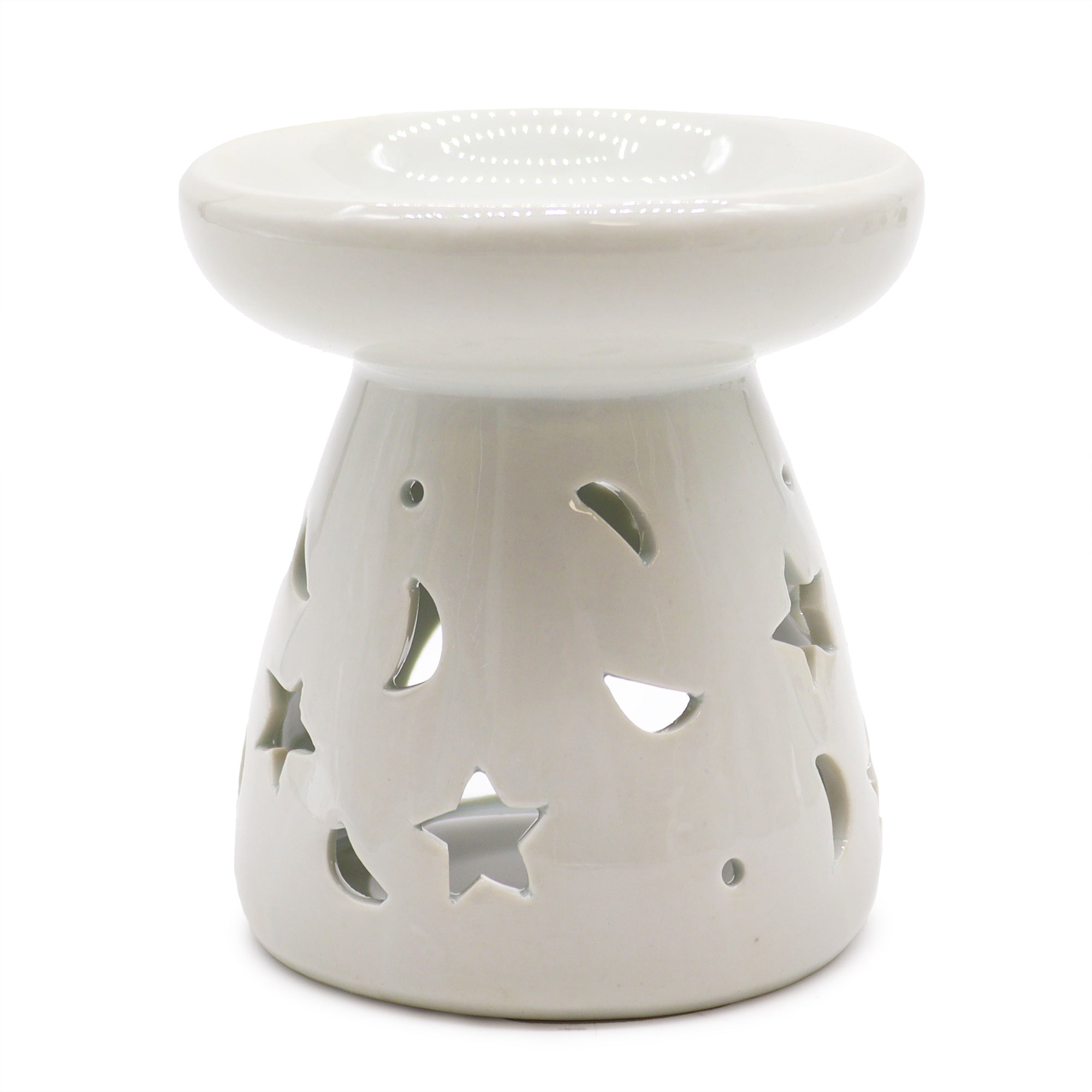 View Lrg Classic White Oil Burner Moon Star information