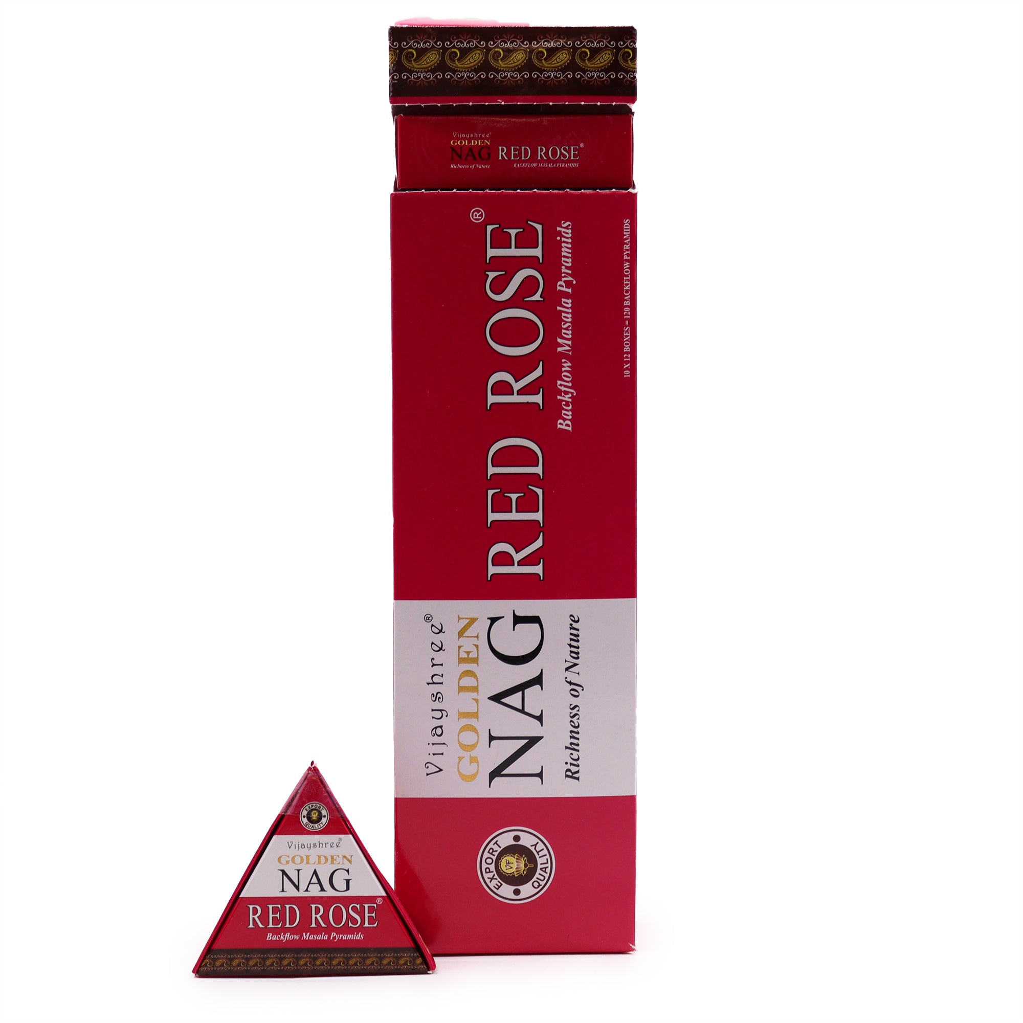 View 42g Jumbo Golden Nag Red Rose Backflow Incense Cones information
