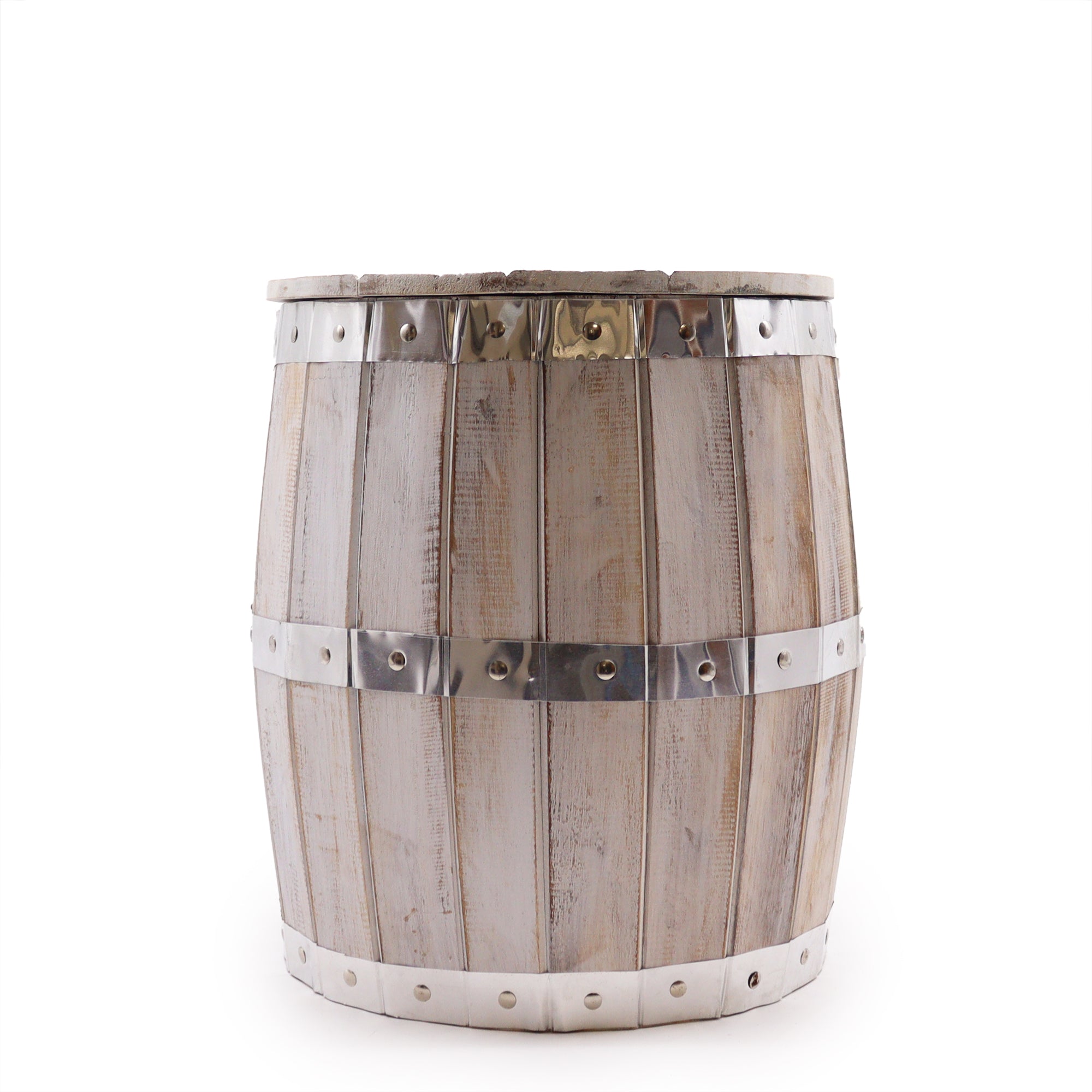 View Beer Barrel Stool Whitewash information