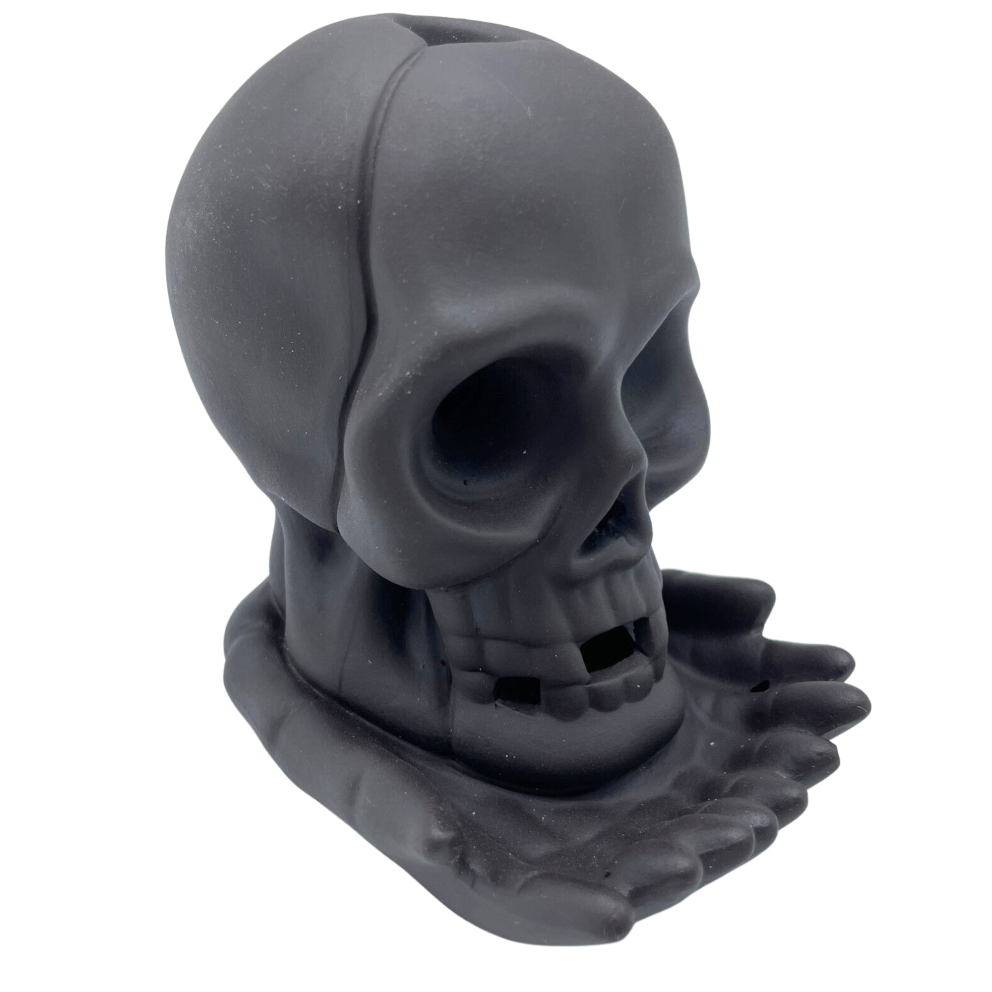View Backflow Incense Burner Weeping Skull with light information