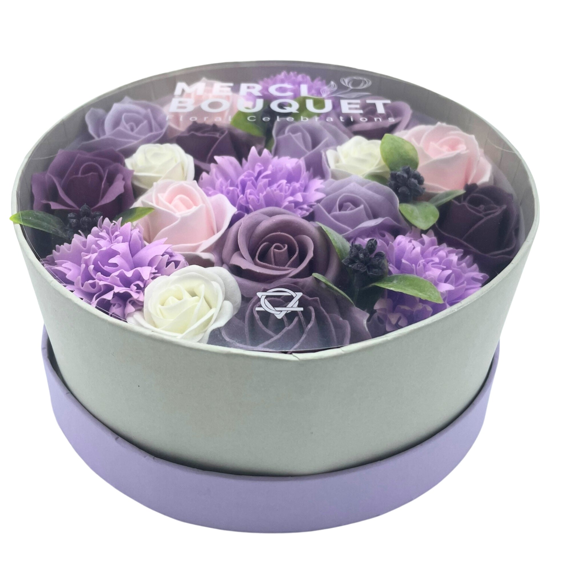 View Round Box Lavender Rose Carnation information