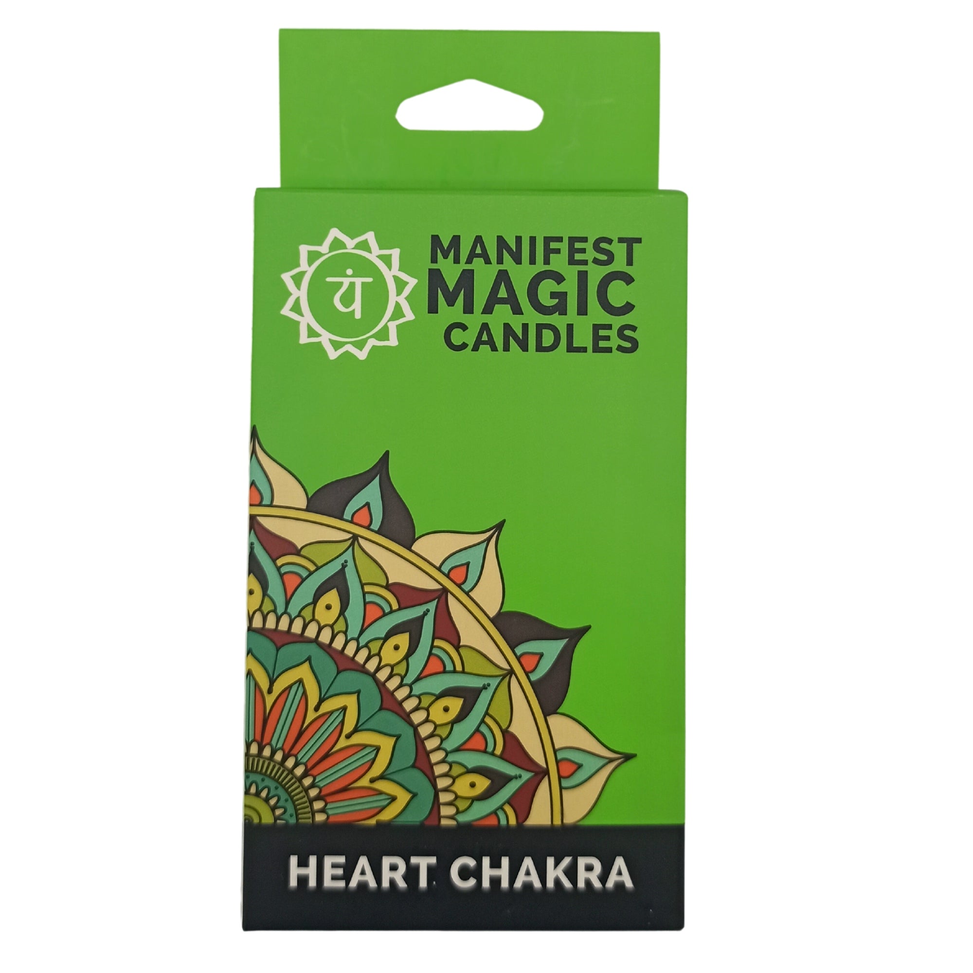 View Manifest Magic Candles pack of 12 Green Heart Chakra information