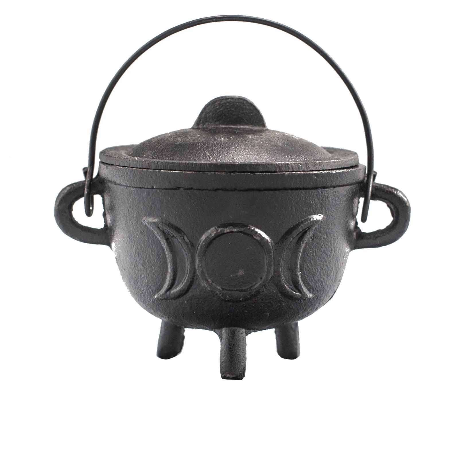 View Cast Iron Cauldron with Triple Moon 11x13cm information