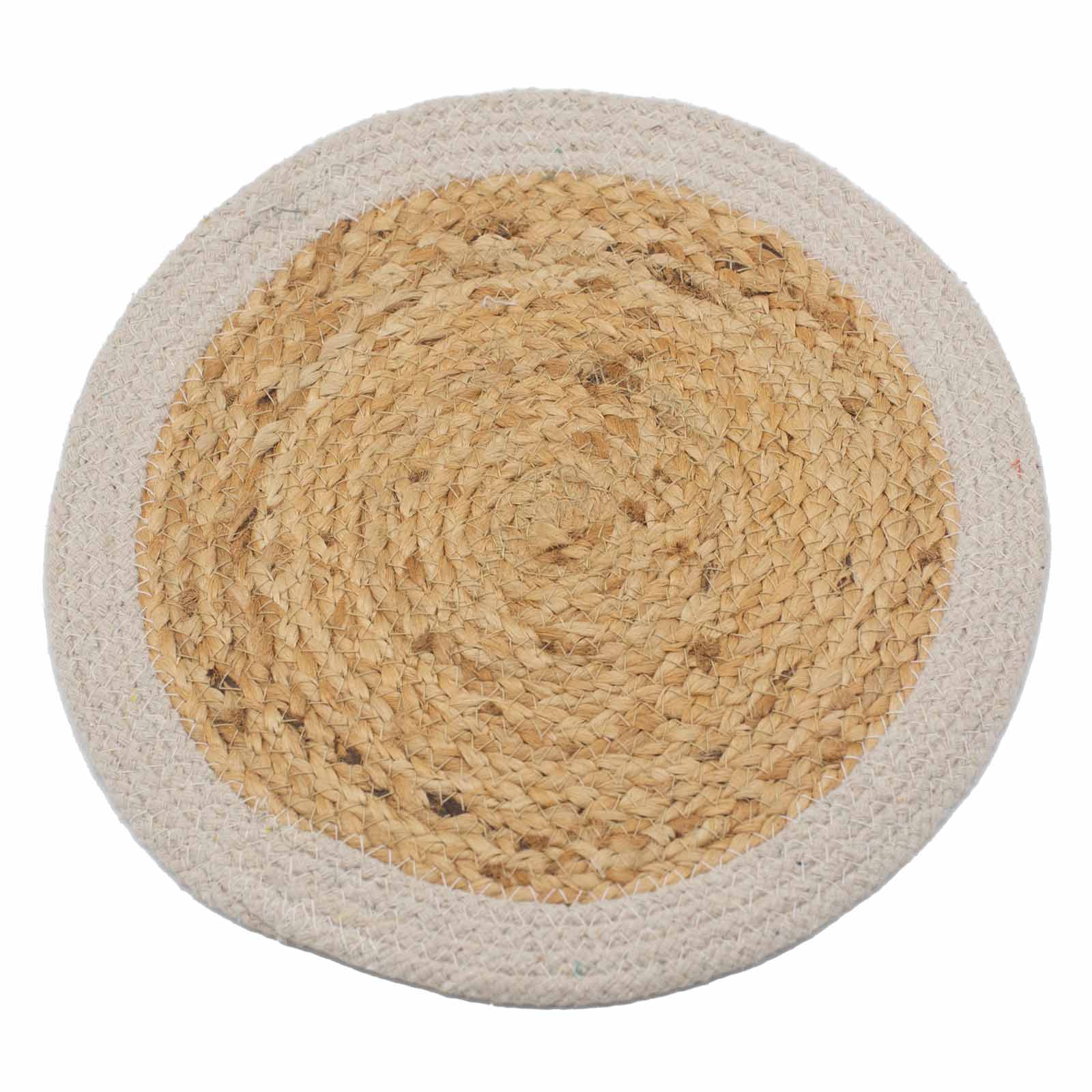 View Natural Place Mat Jute Cotton 30cm Ivory Border information