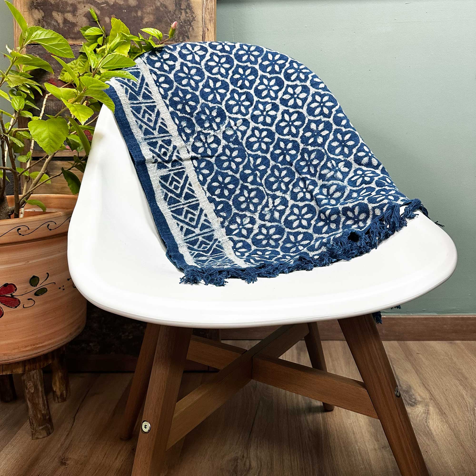 View Handmade Indigo Runner 170x60cm Madjid Tiles information