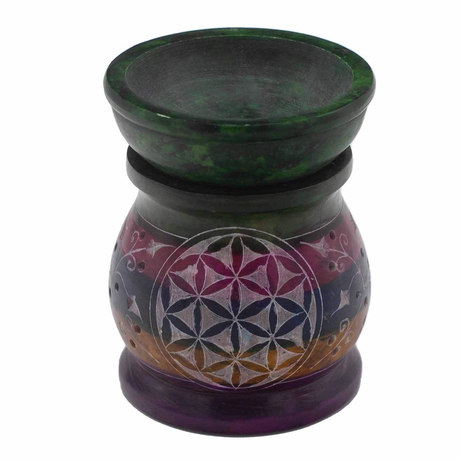 View Soapstone Oil Burner 10cm Flower of Life Five Colours information