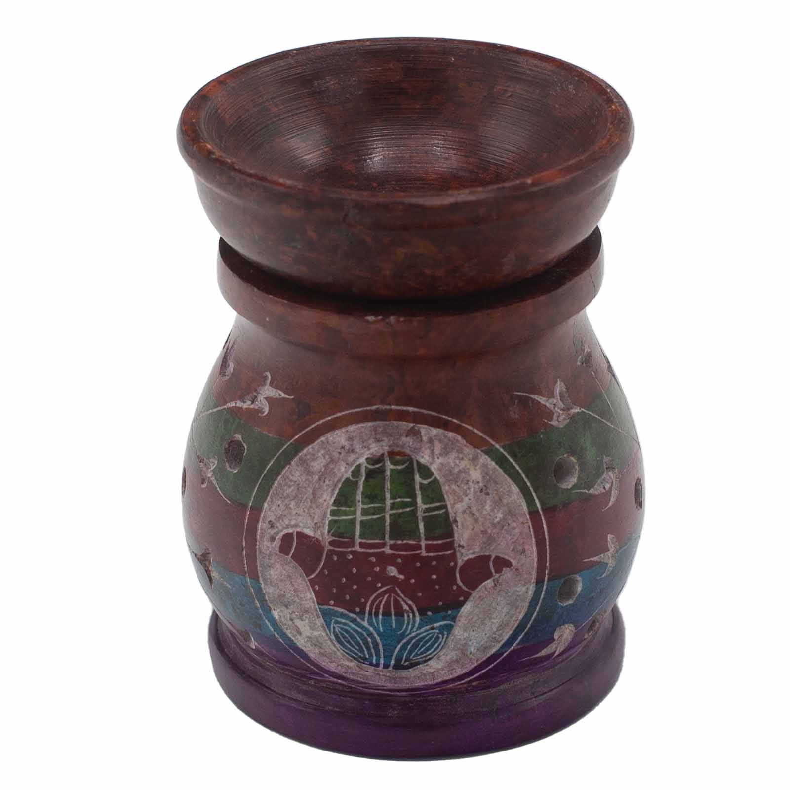 View Soapstone Oil Burner 10cm Hamsa Five Colours information