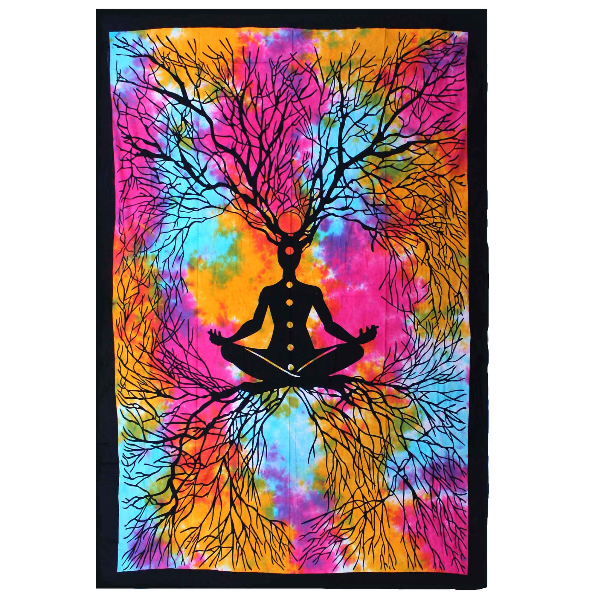 View Single Cotton Bedspread Wall Hanging Yoga Tree information