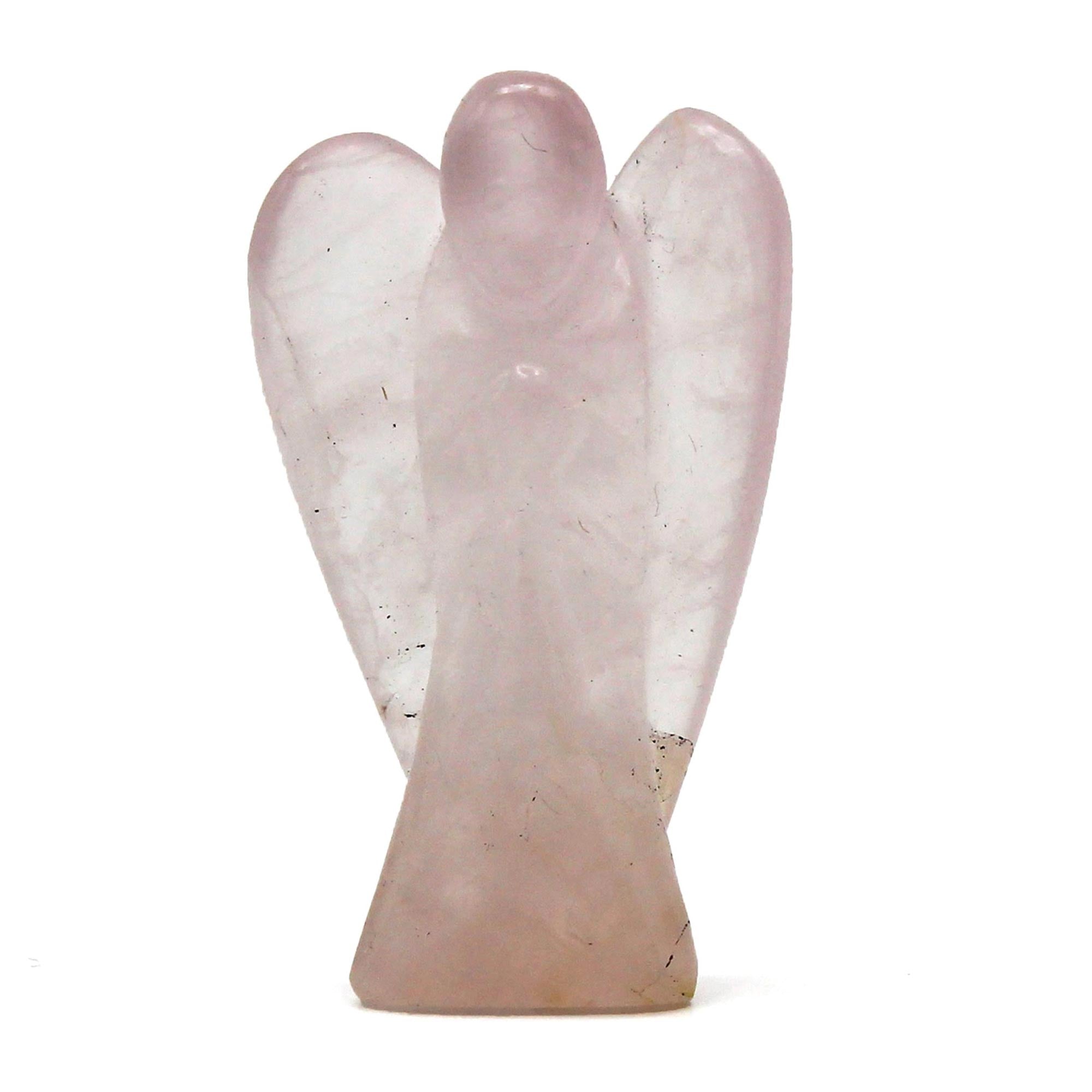 View Hand Carved Gemstone Angel Rose Quartz information