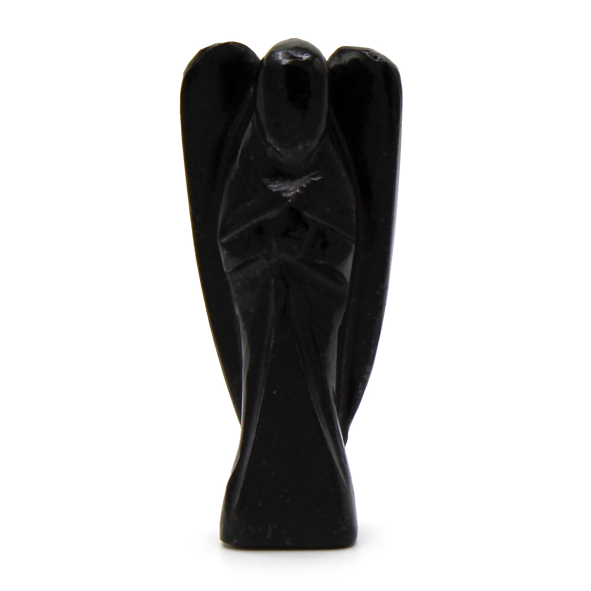 View Hand Carved Gemstone Angel Black Agate information