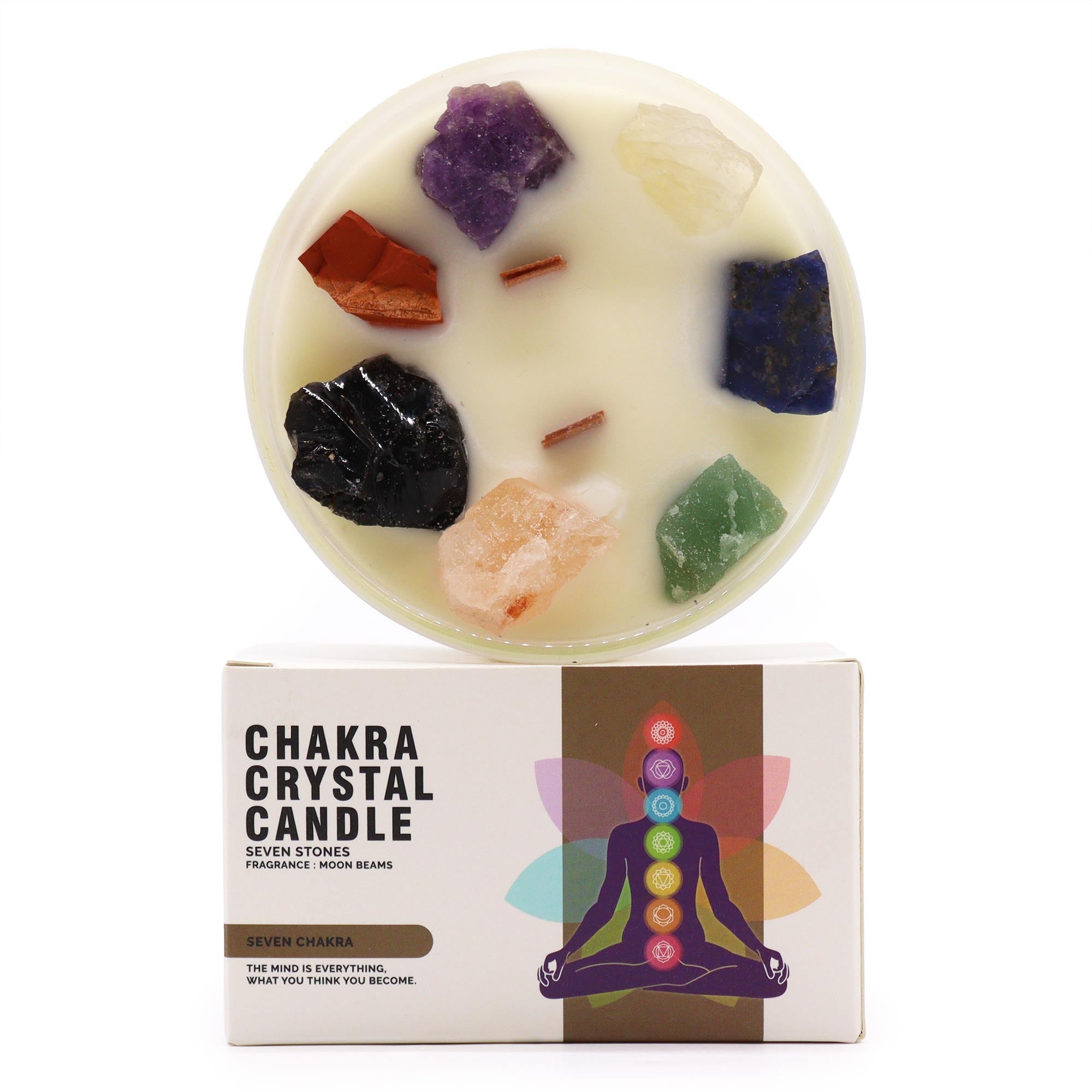 View Large Chakra Crystal Candles Seven Charkra information